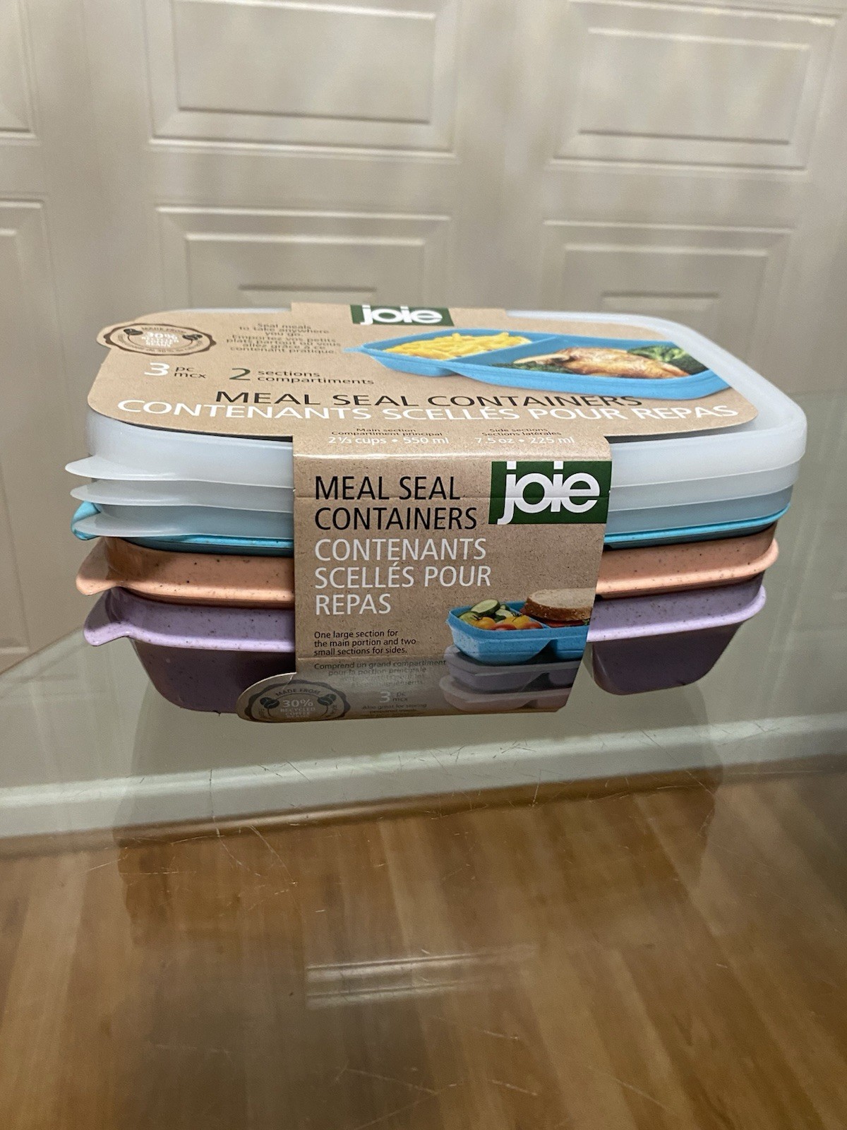 Joie Meal Prep Container, Set of 3 ( Purple/ Blur / Orange)