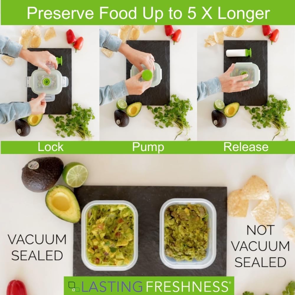Stackable Vacuum-Sealed Food Storage Containers – 19pcs, Keep Food Fresh & Tasty