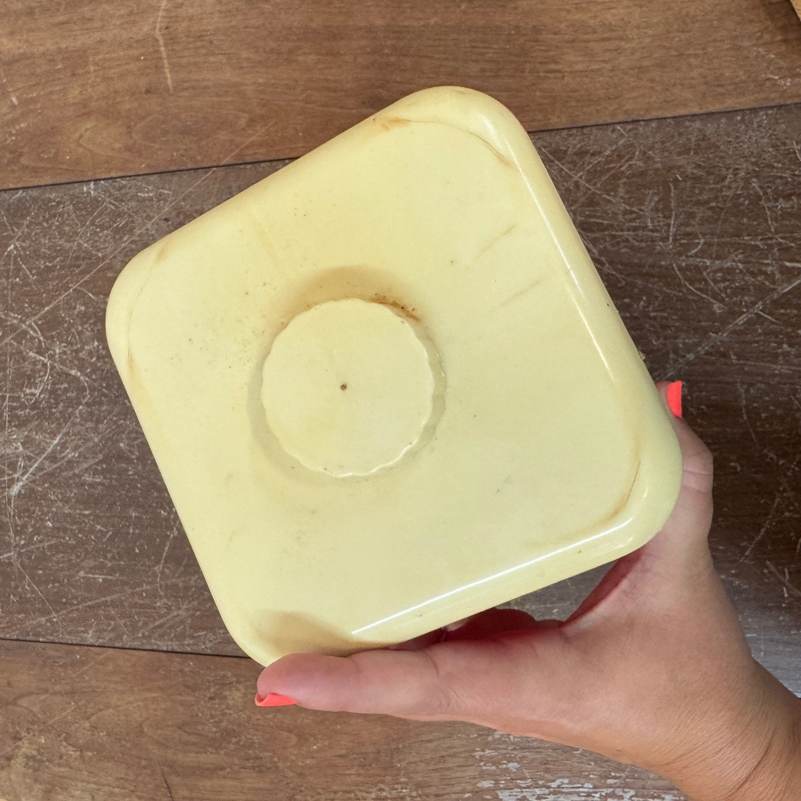 Vintage Retro Plastic Red White Cream SUGAR Canister
