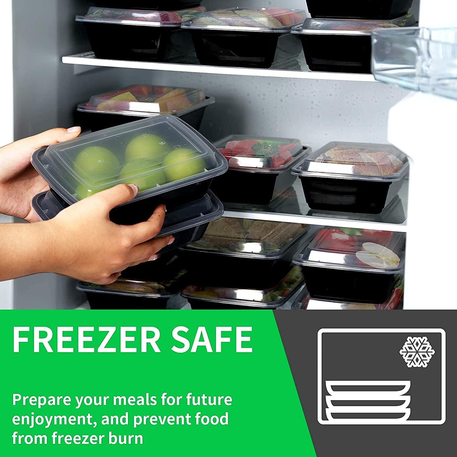 WGCC Meal Prep Containers [38OZ] Plastic Food Storage Containers with Lids,10-Pa