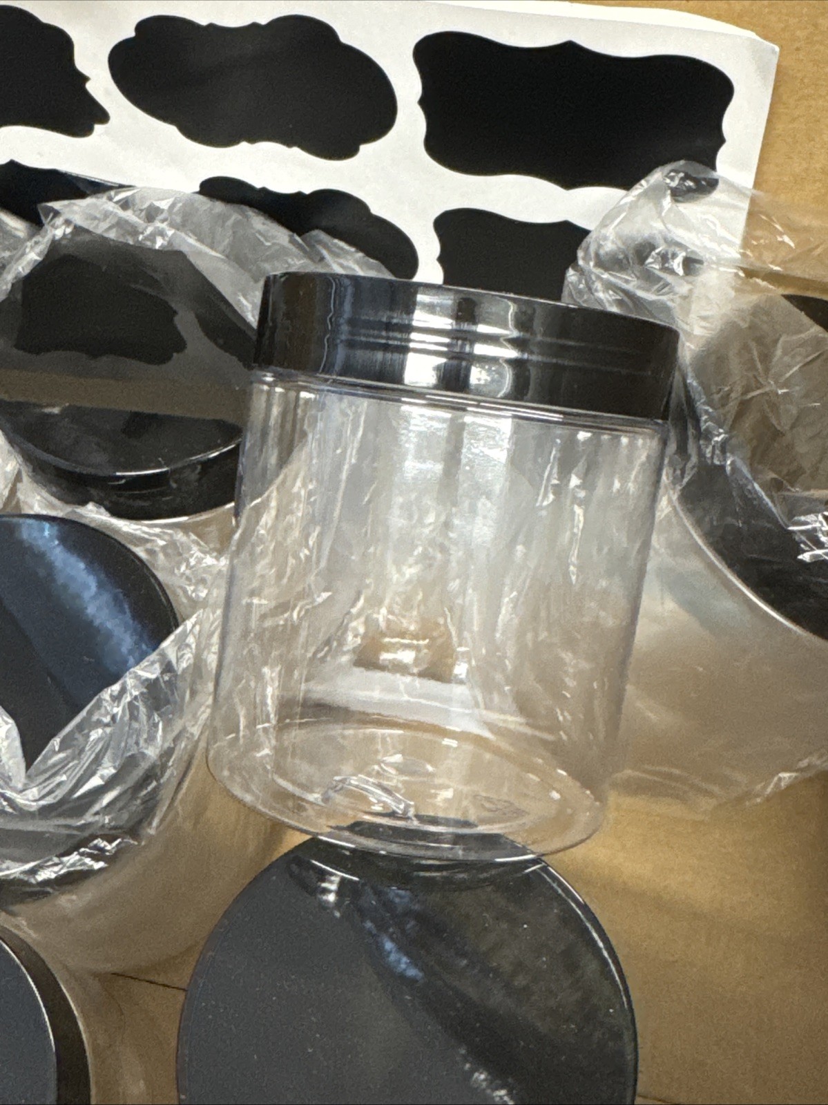 8 OZ Plastic Jars with Lids 13 Pack Clear Containers for Kitchen, Slime Or Craft