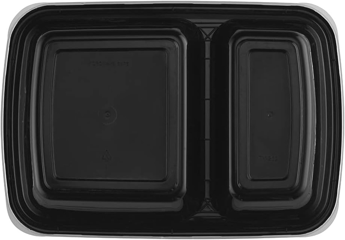 TIYA Food Containers – 32 Oz Bulk 150 Pack with Lids – Plastic Compartment To-Go