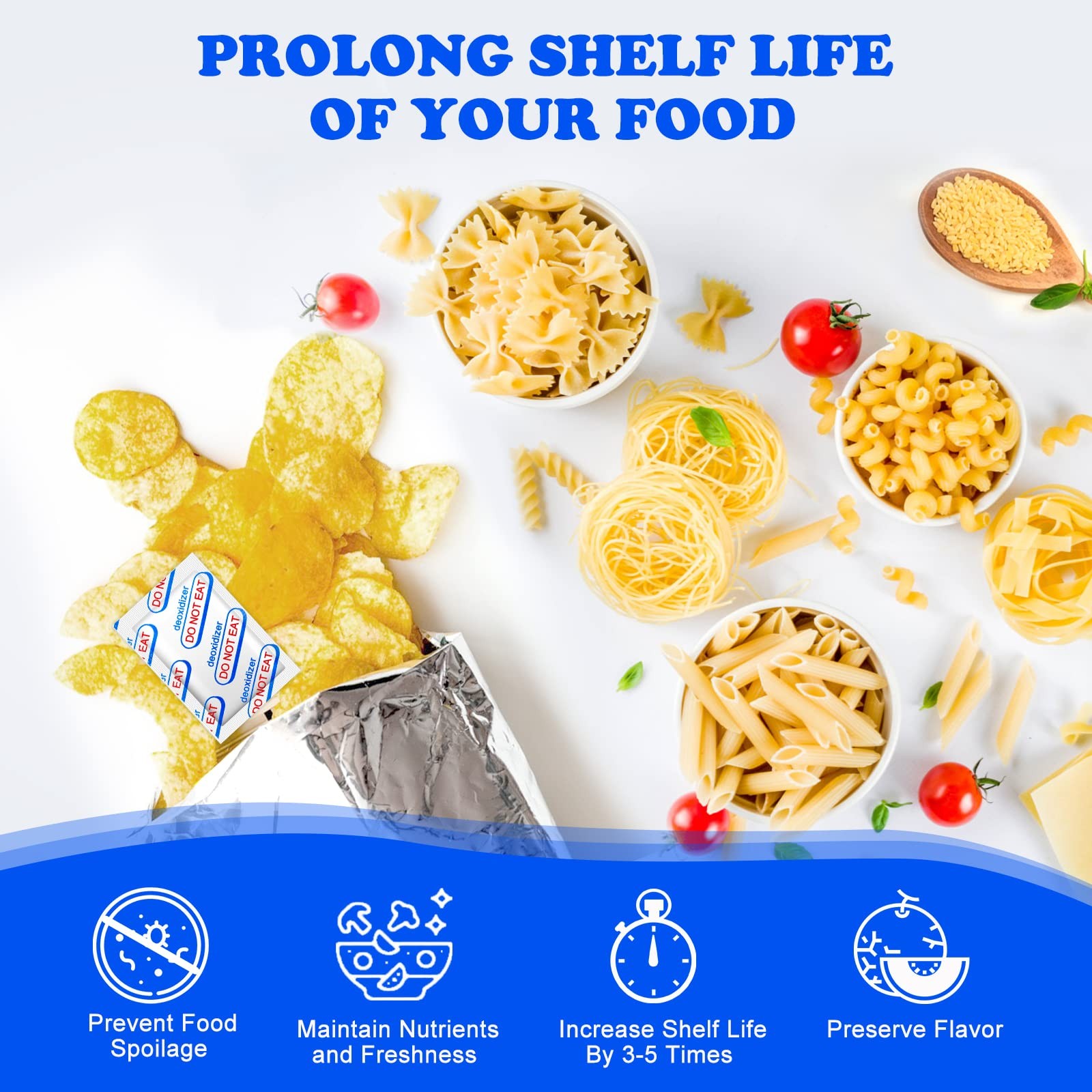100 Packs 300CC Oxygen Absorbers (10 Packs in Individual Vacuum Bag), Food Gr…