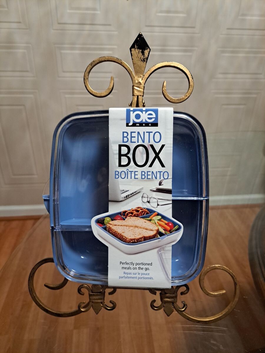 Joie Bento Box Perfectly Portion Meals On The Go Container Clear White / Blue
