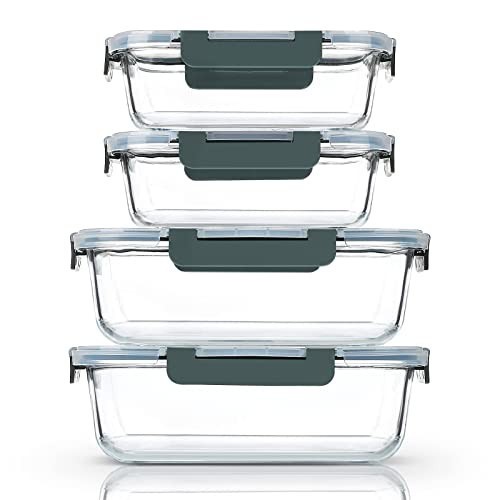 M MCIRCO [80 oz & 36 oz Extra Large Glass Food Storage/Baking Containers Set wit