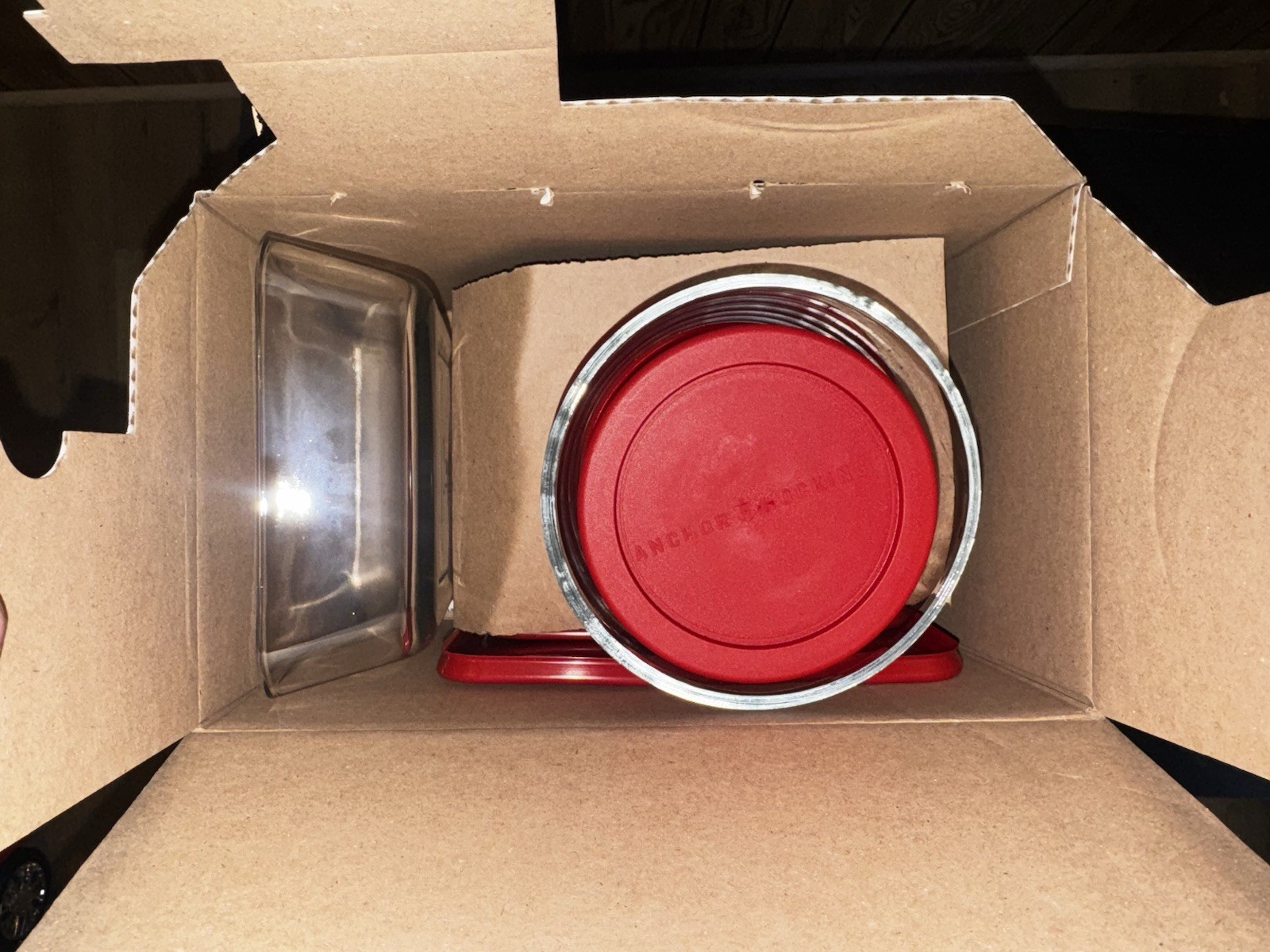 Anchor Hocking SnugFit 12pc Glass Storage Set Snap Lids BPA-Free Red