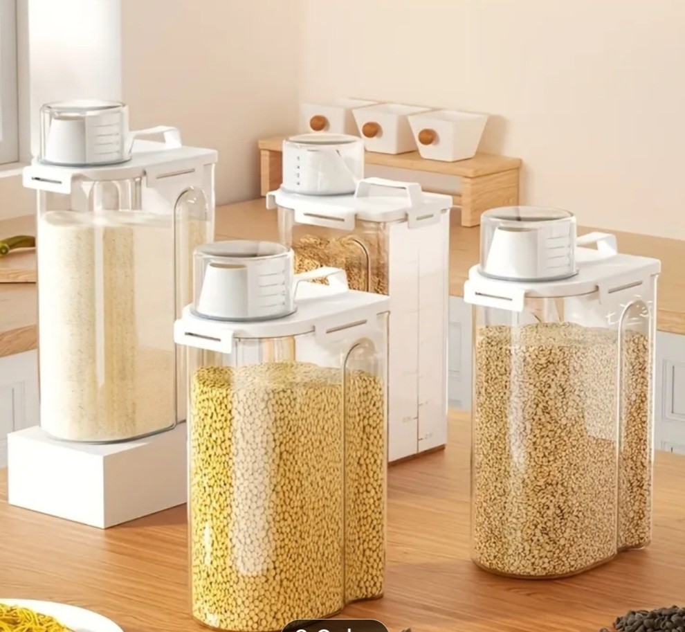 4pcs 5 Pounds Of Rice Sealed Dry Grain Storage Container Rice Storage Box Grain