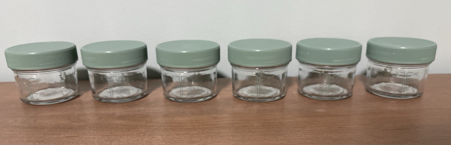 Sage Spoonfuls 6 – 2 oz Glass Baby Food Storage Jars