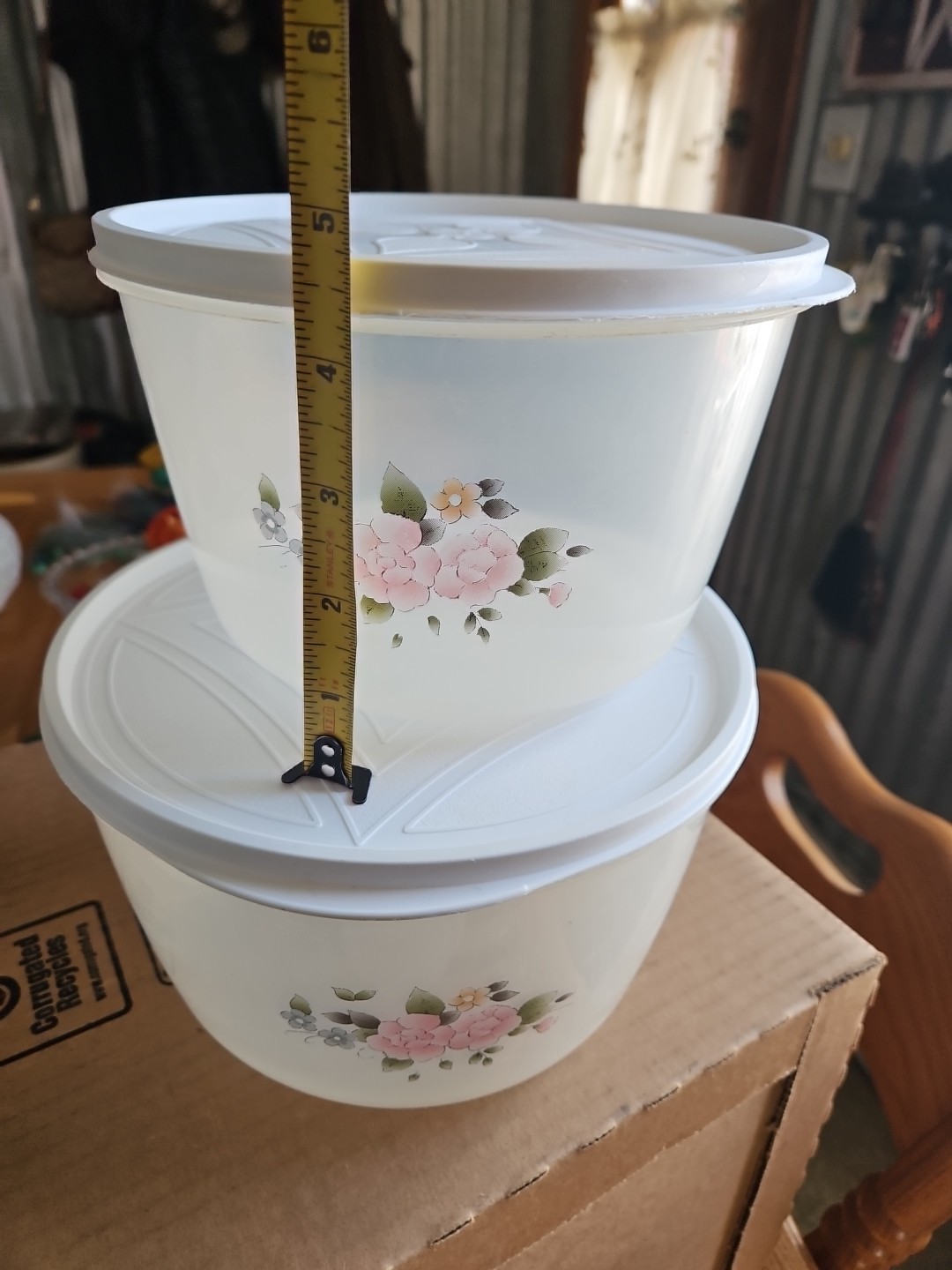 Pfaltzgraff Tea Rose Vintage Freezette II Plastic Container Set EUC – RARE ITEM!