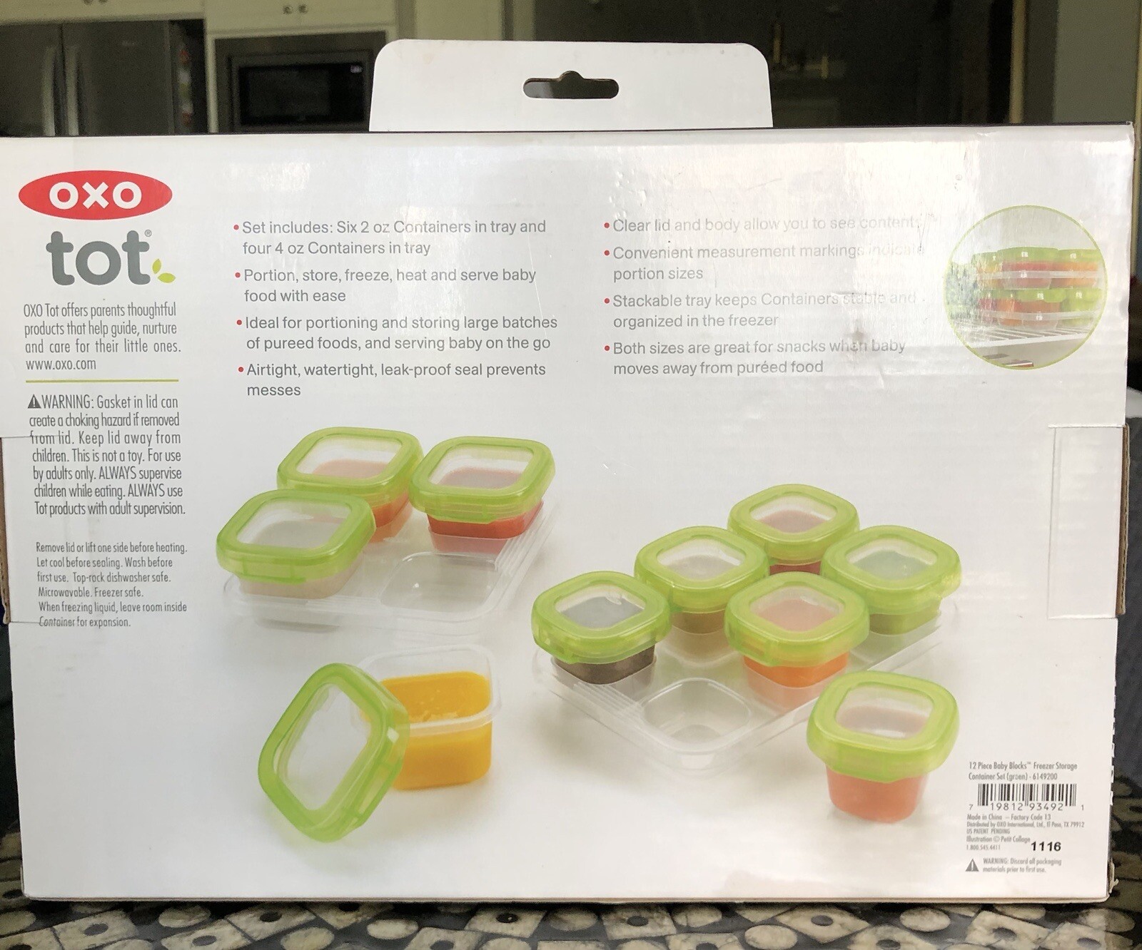 NEW OXO TOT 12 Piece Baby Blocks Freezer Storage Container Set w/ Trays NIB