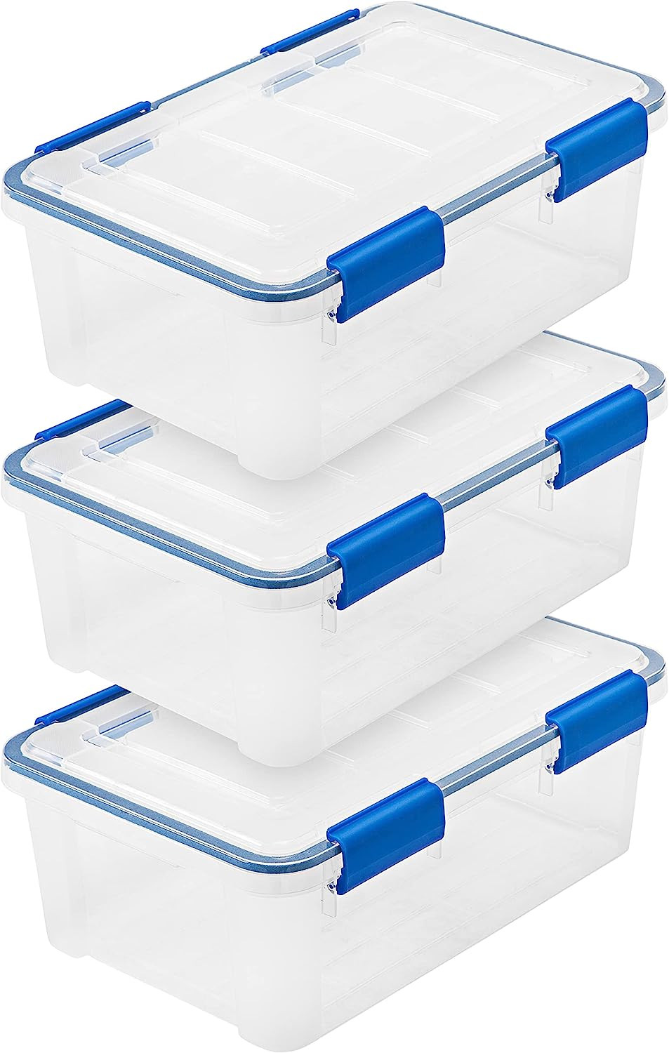 USA Weatherpro 16 Qt Storage Bins with Lids, 3 Pack, Bpa-Free Plastic Gasket Box