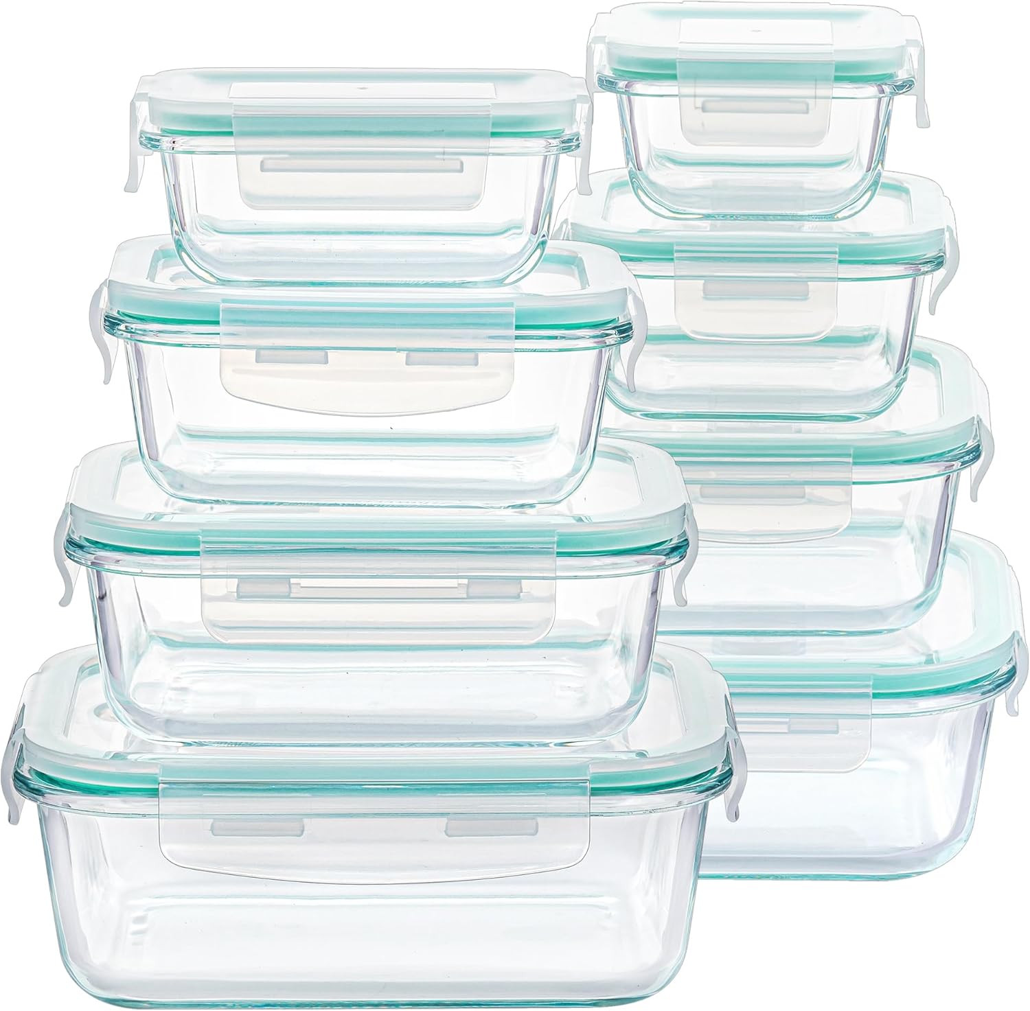 8 Pack Glass Food Storage Containers with Airtight Lids, Glass Meal Prep Contain