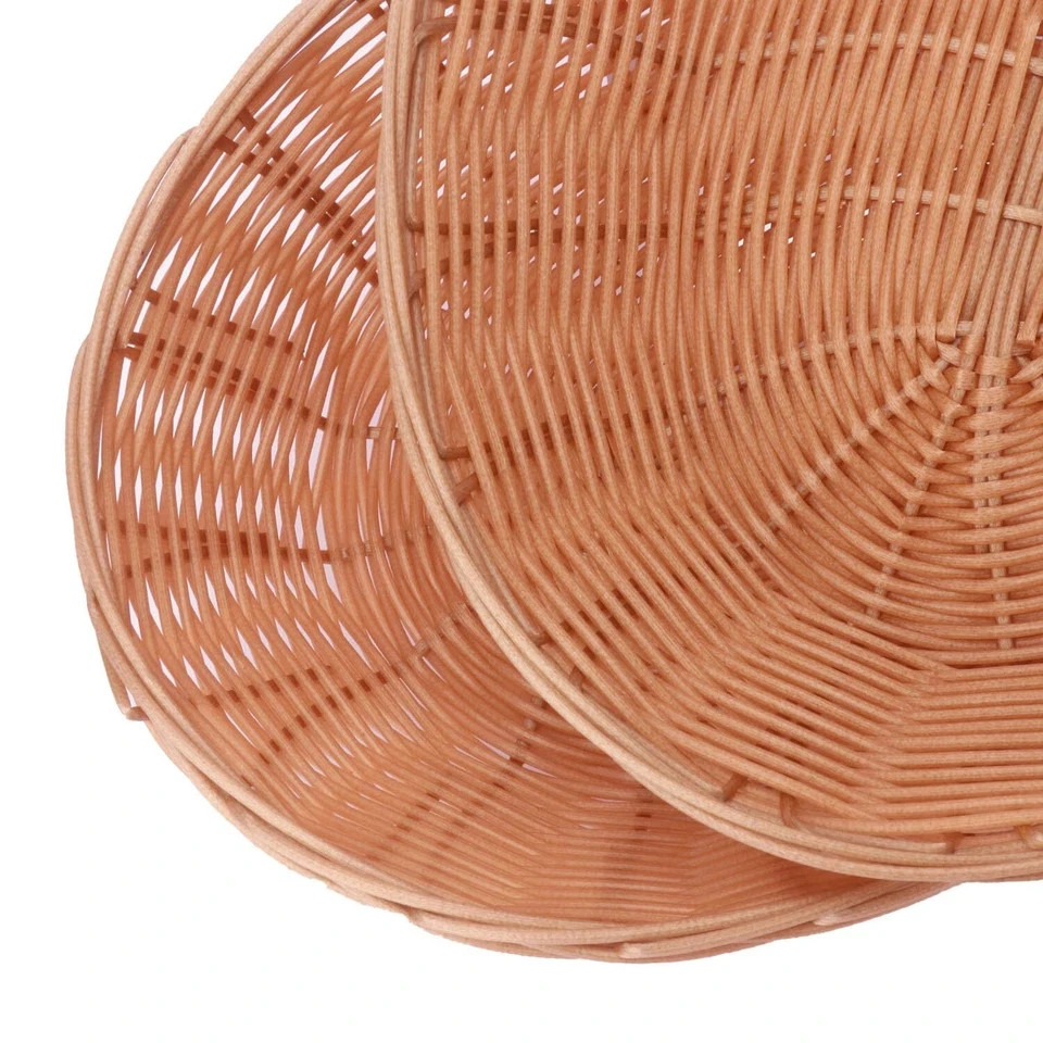 10 Pack 11 Inch Oval Poly Wicker Baskets Bulk Plastic Oval Bread Baskets for …