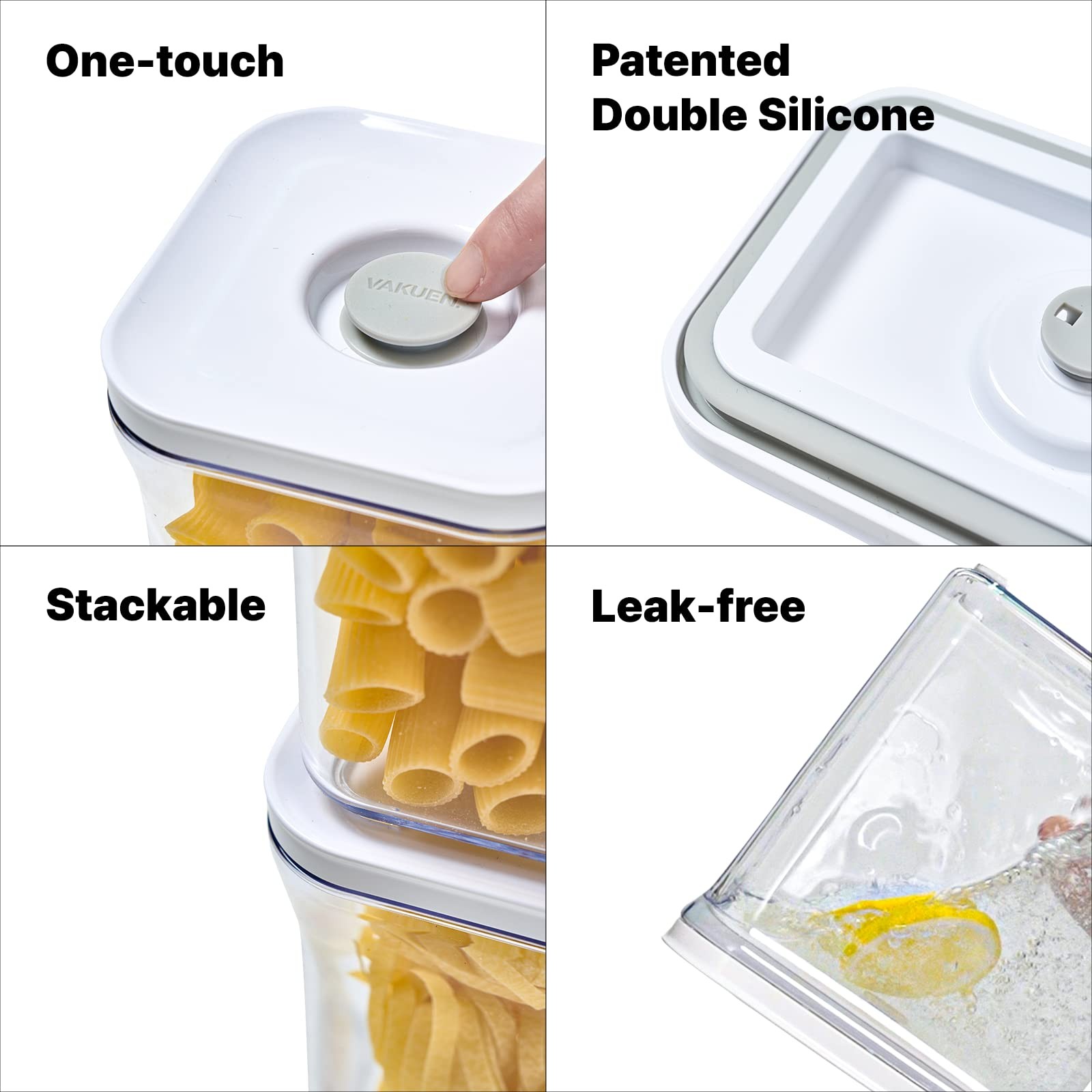 Premium Airtight Food Storage Containers Mega 8P/Set. Total 46.11cup, 7pcs Co…