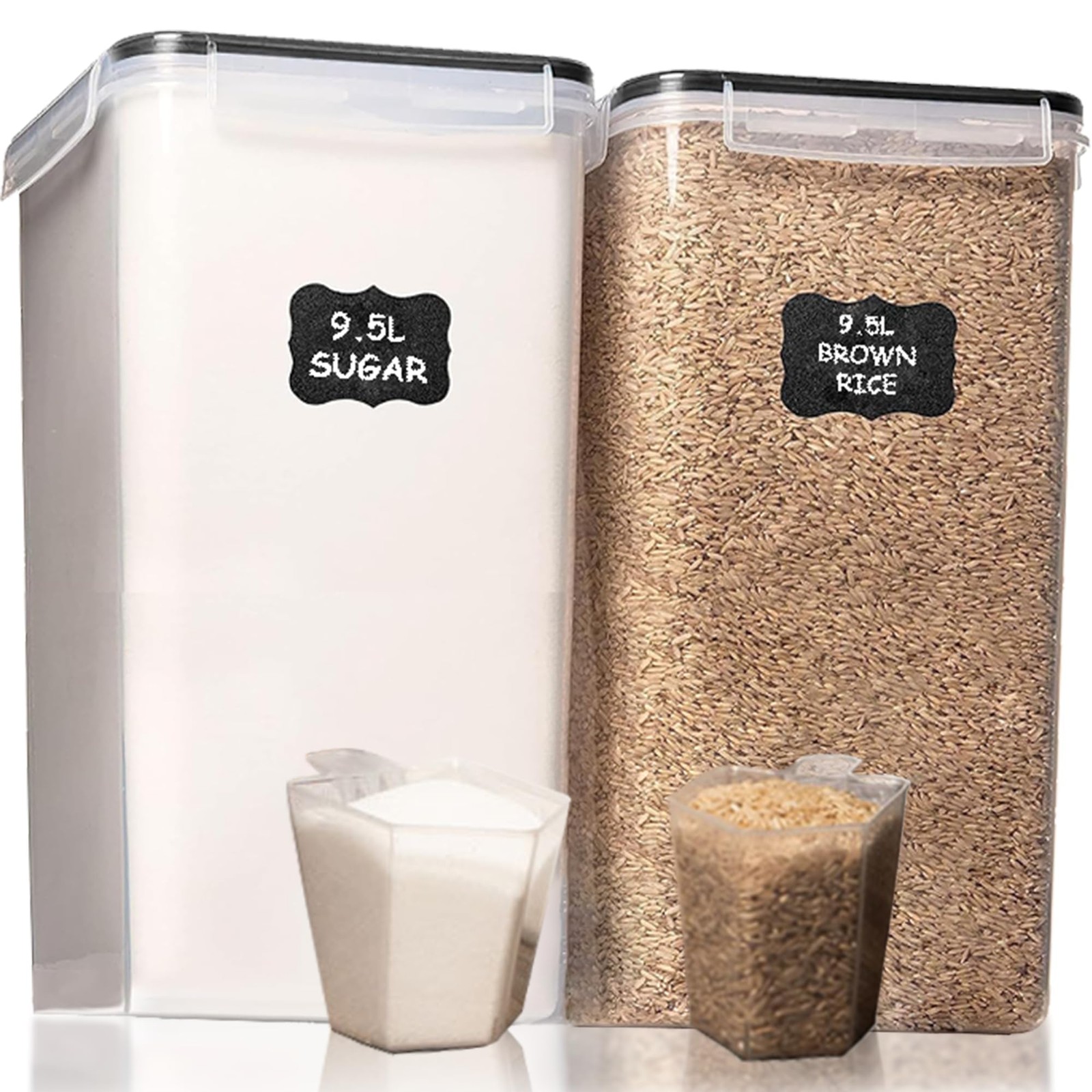 2 PC (9.5L | 321 Oz) Extra Large Bulk Food Storage Containers with Airtight L…