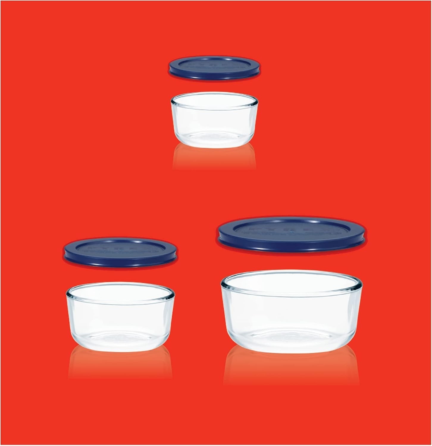 Simply Store 3-Pack Glass Food Storage Containers Set, 2, 4 & 7 Cup Meal Prep…