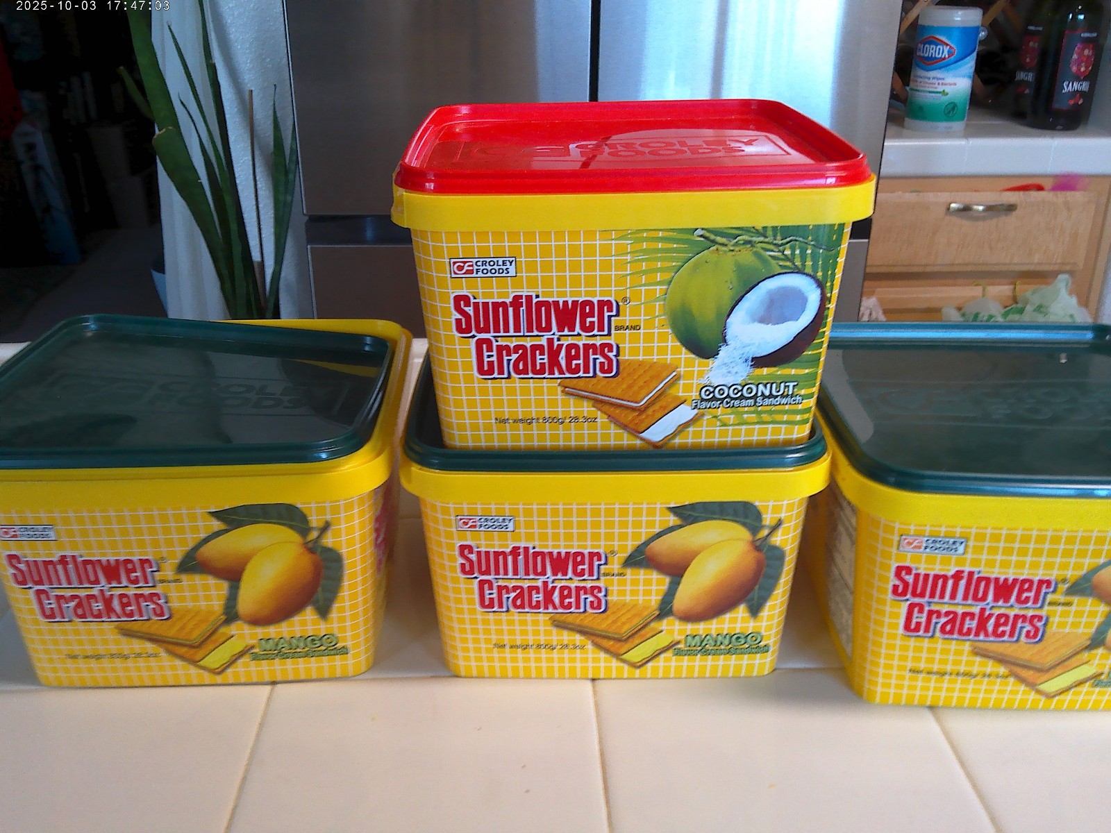 Set Of 4 Plastic with Lids Cookies Snacks Container Nesting 7″ x 7″ x 5″