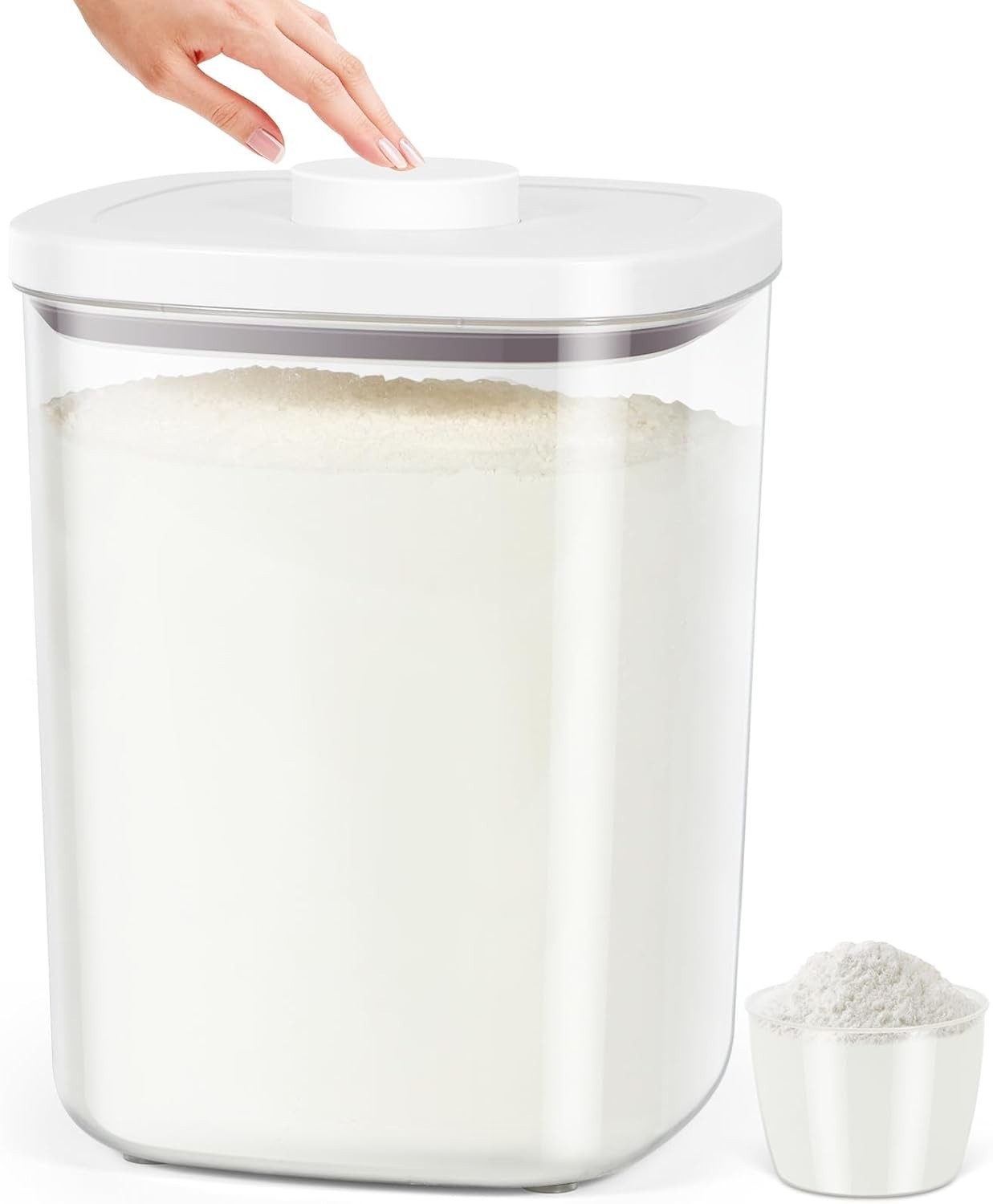 Airtight Rice Container 20 Lbs, Clear PET Plastic Food Storage Container Bin …