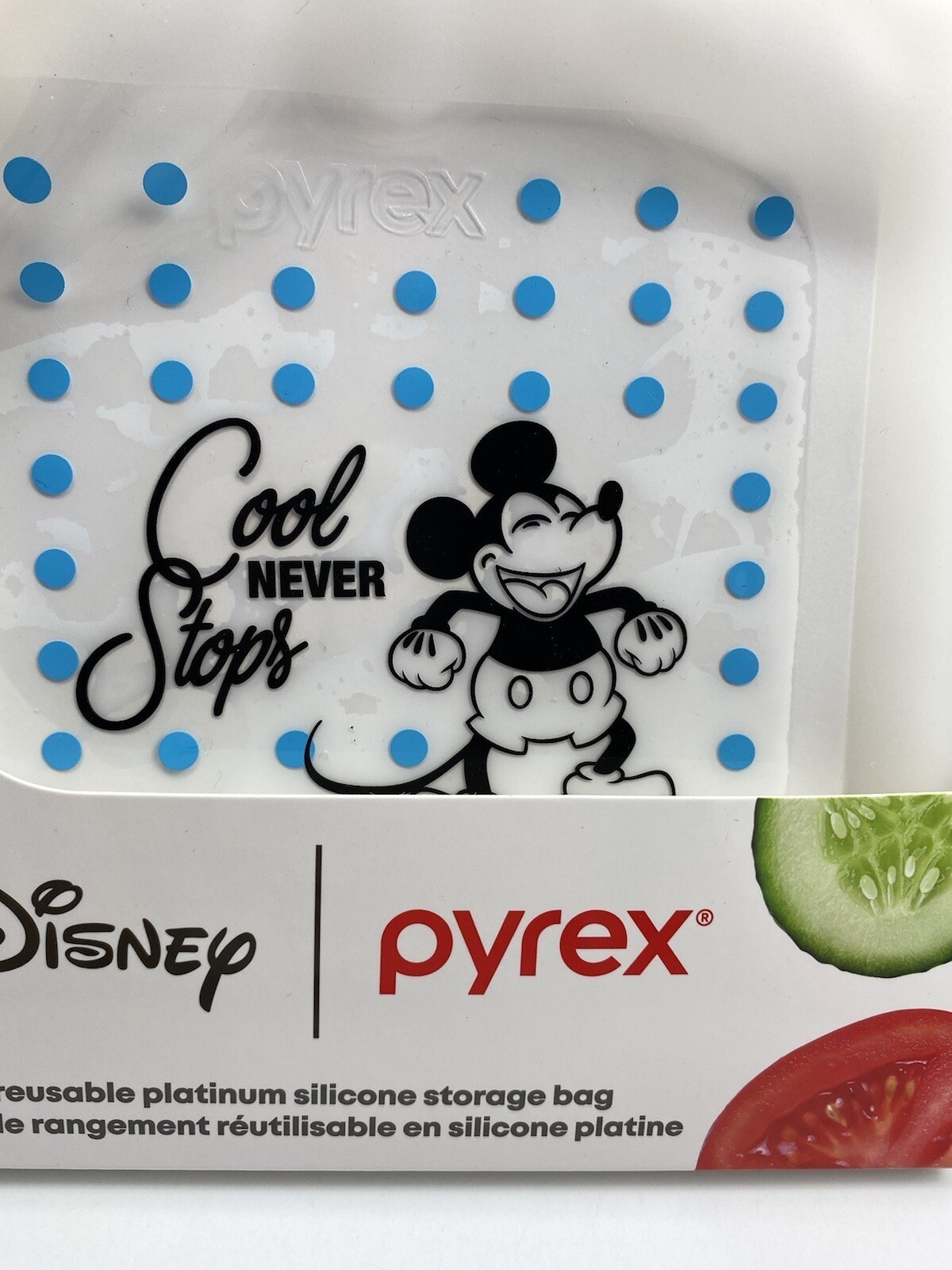 Disney Pyrex Silicone Reusable Storage Sandwich Bag Mickey Mouse Design