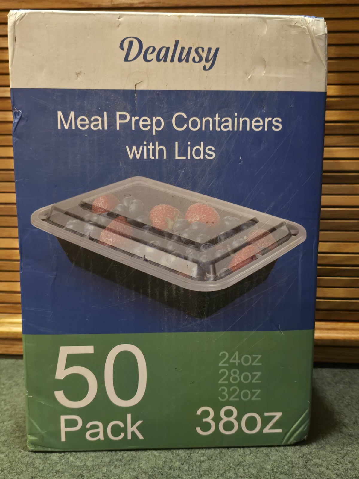 50 Pack (100-Piece) 38 Oz Meal Prep Containers Reusable with Lids, Sturdy Leakpr