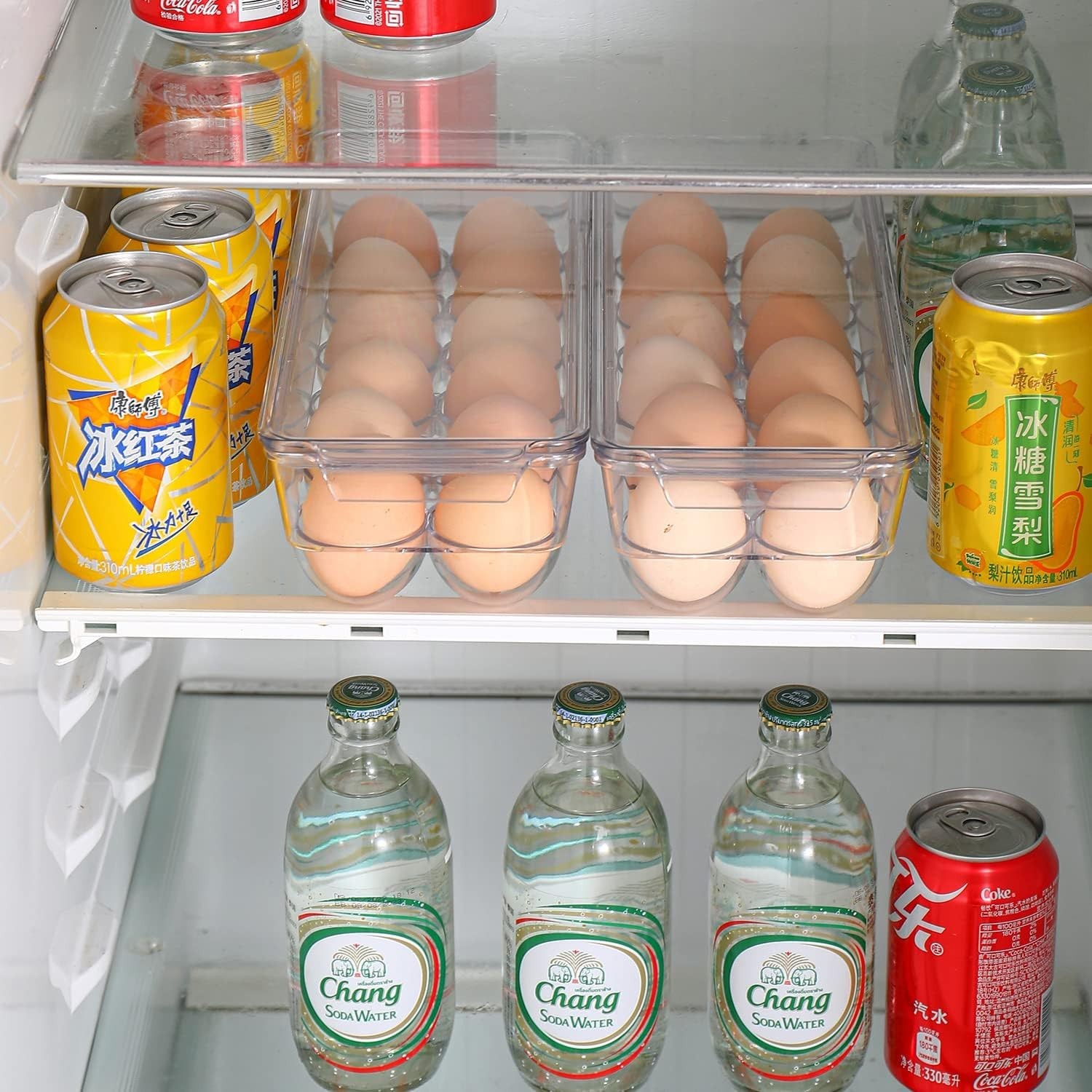 Clear Egg Storage Bin – 2 Pack Stackable Container Holds 12 Eggs