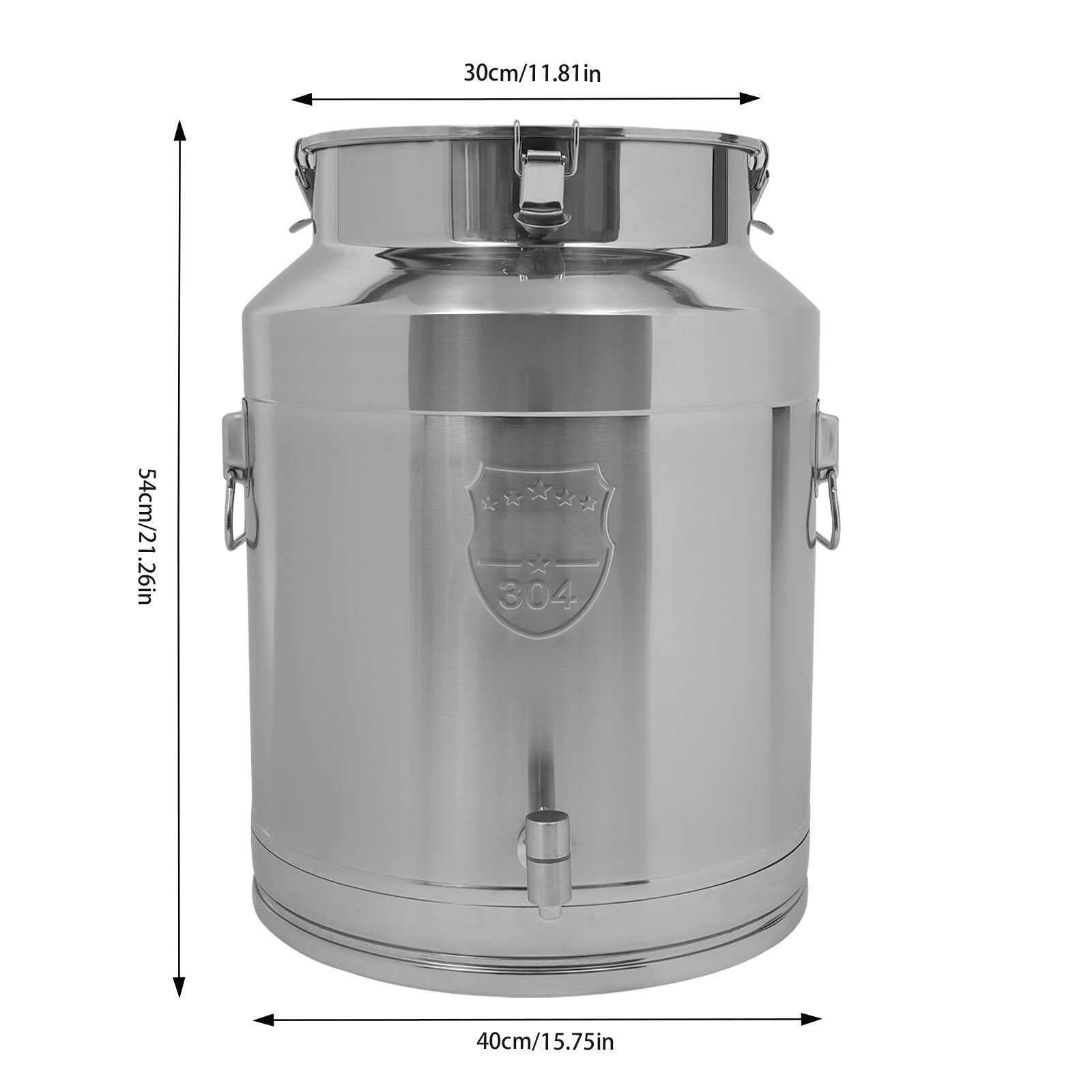 64L Stainless Steel Oil Liquid Drum Dispenser Milk Container With Faucet