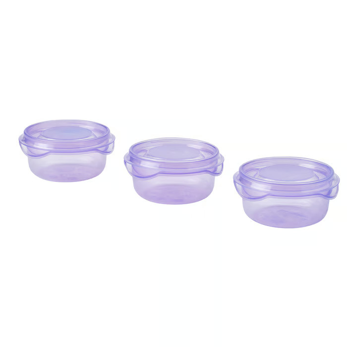 3 PACK Brand New IKEA PRUTA Food Container Transparent Blue 2oz