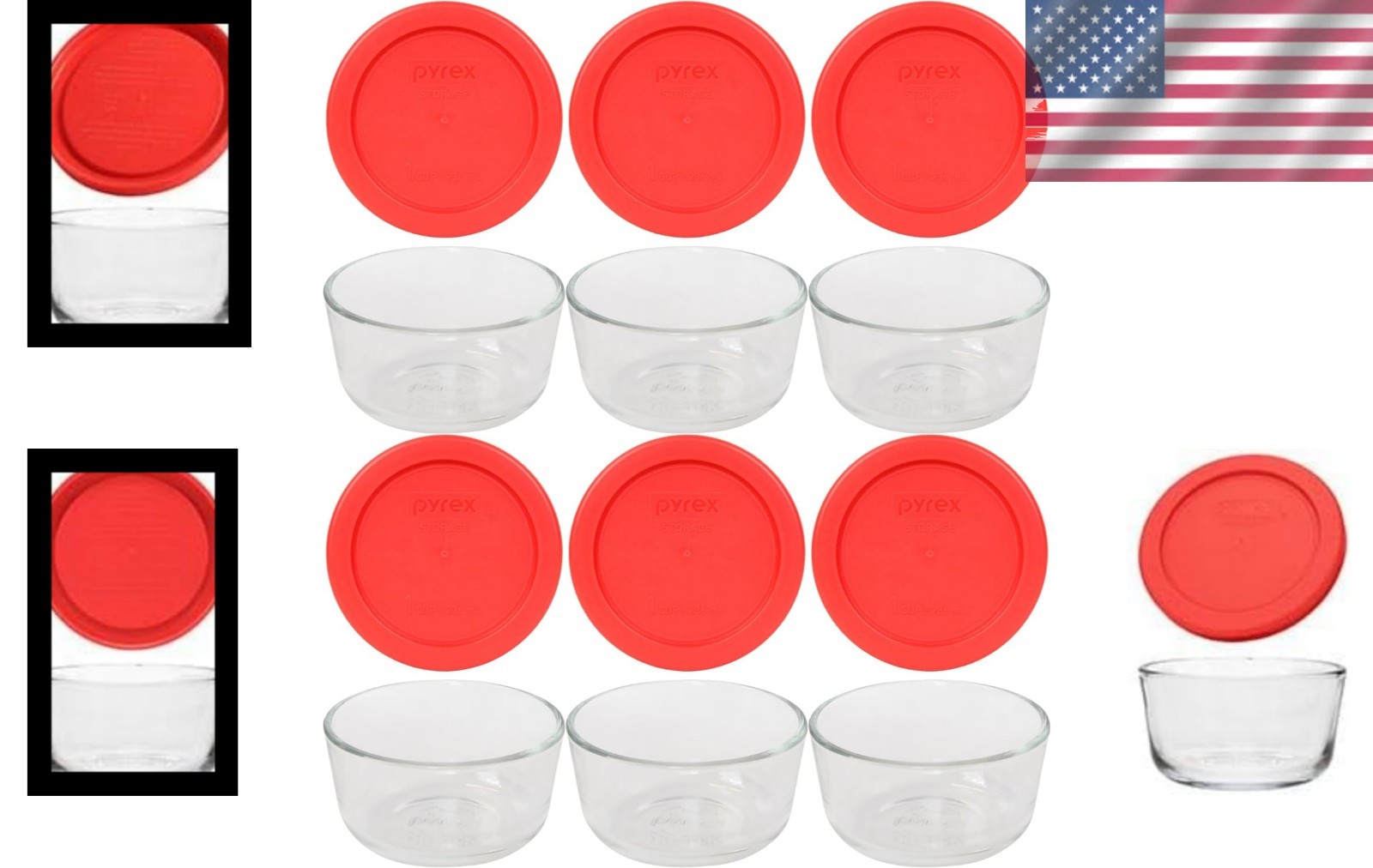 Food Storage Containers Pack of 6 12-piece 1 Cup Plastic Kitchen Sets
