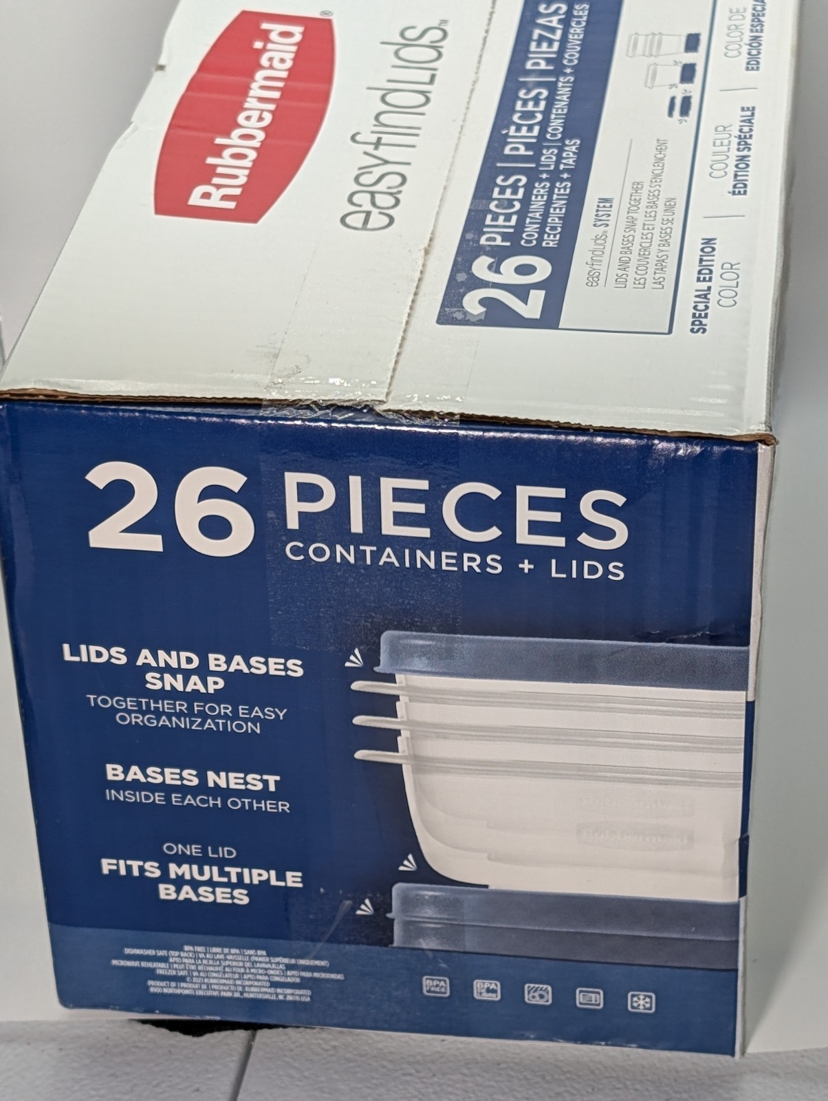 Rubbermaid Storage Containers 26 Pieces Easy Find Lids Special Edition Color