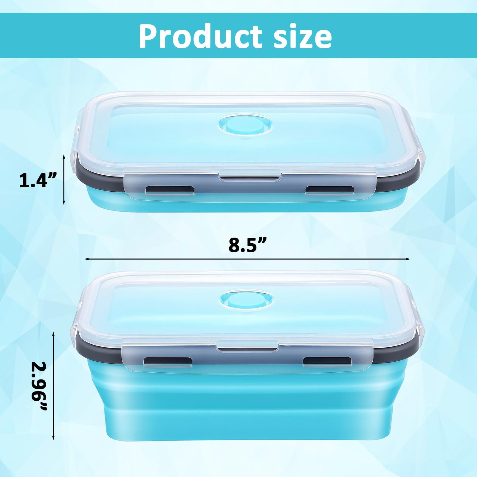 4 Pack 40oz Collapsible Food Storage Containers Marinating Container with Lid…