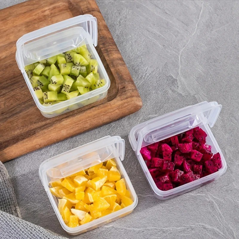 1/4PCS Clear Butter Cheese Storage Box Flip Lid Fridge Food Container
