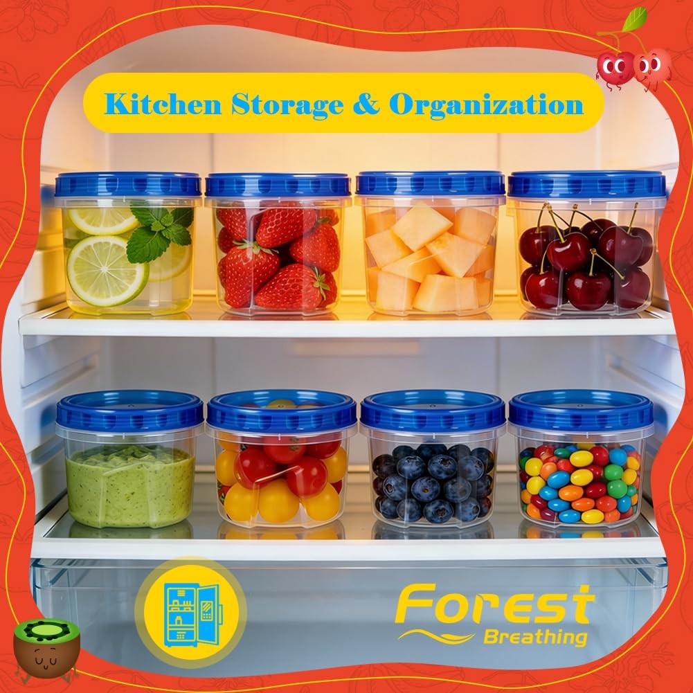 10 Pack 17oz Reusable Freezer Storage Containers with Twist Top Lids Airtight…