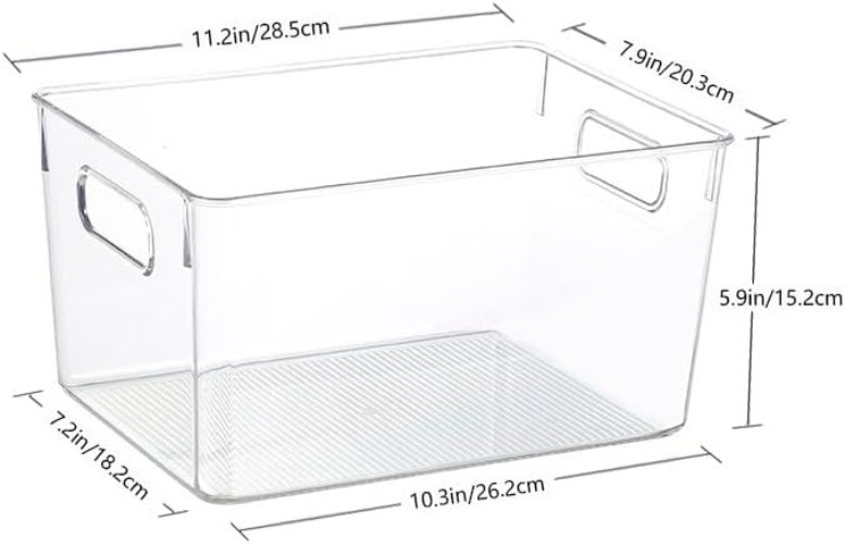 Clear Plastic Storage Bins – Pantry Organizers & Storage Containers for Kitch…