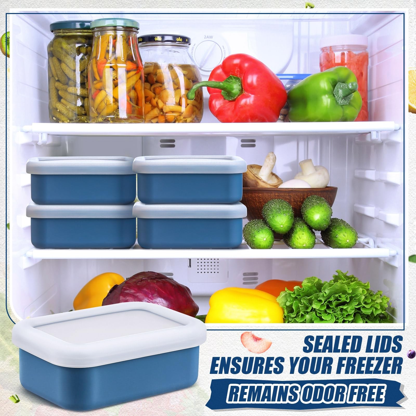 Nuogo 8 Pcs 1 Cup Silicone Freezer Containers with Lid Soup Freezer Molds Sil…