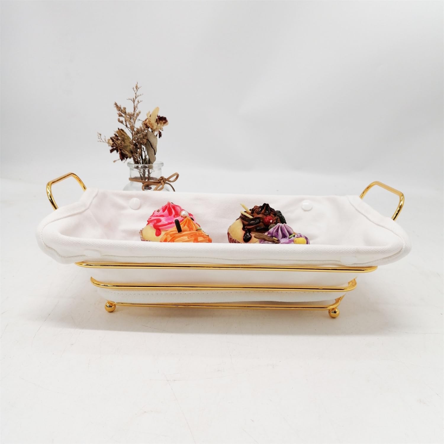 Gold Baskets for Bread Serving, Parties Gold Wire Basket for Fruit Vegetables…