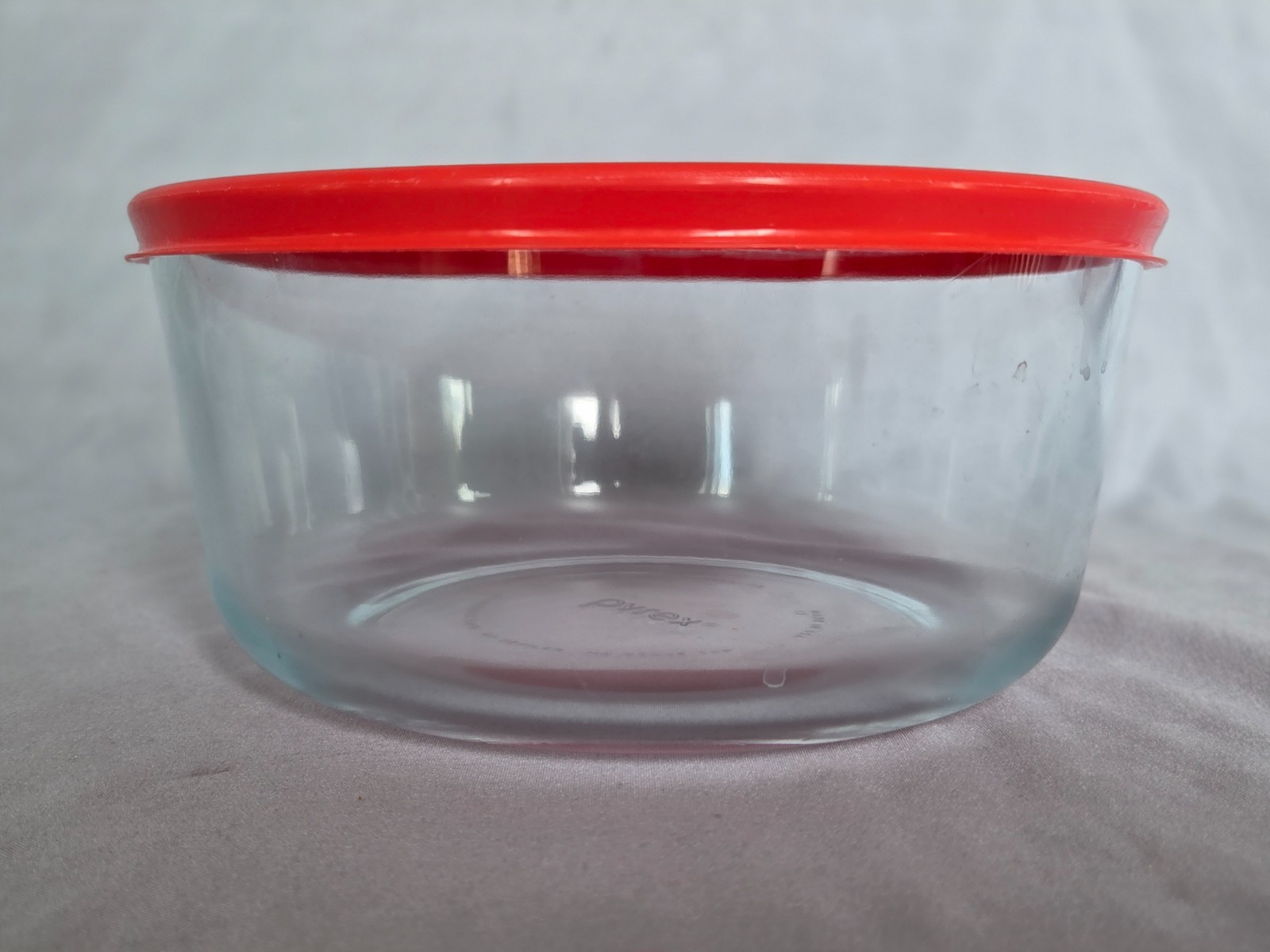 Clear Glass Pyrex Storage Container with Red Lid – Your Choice!