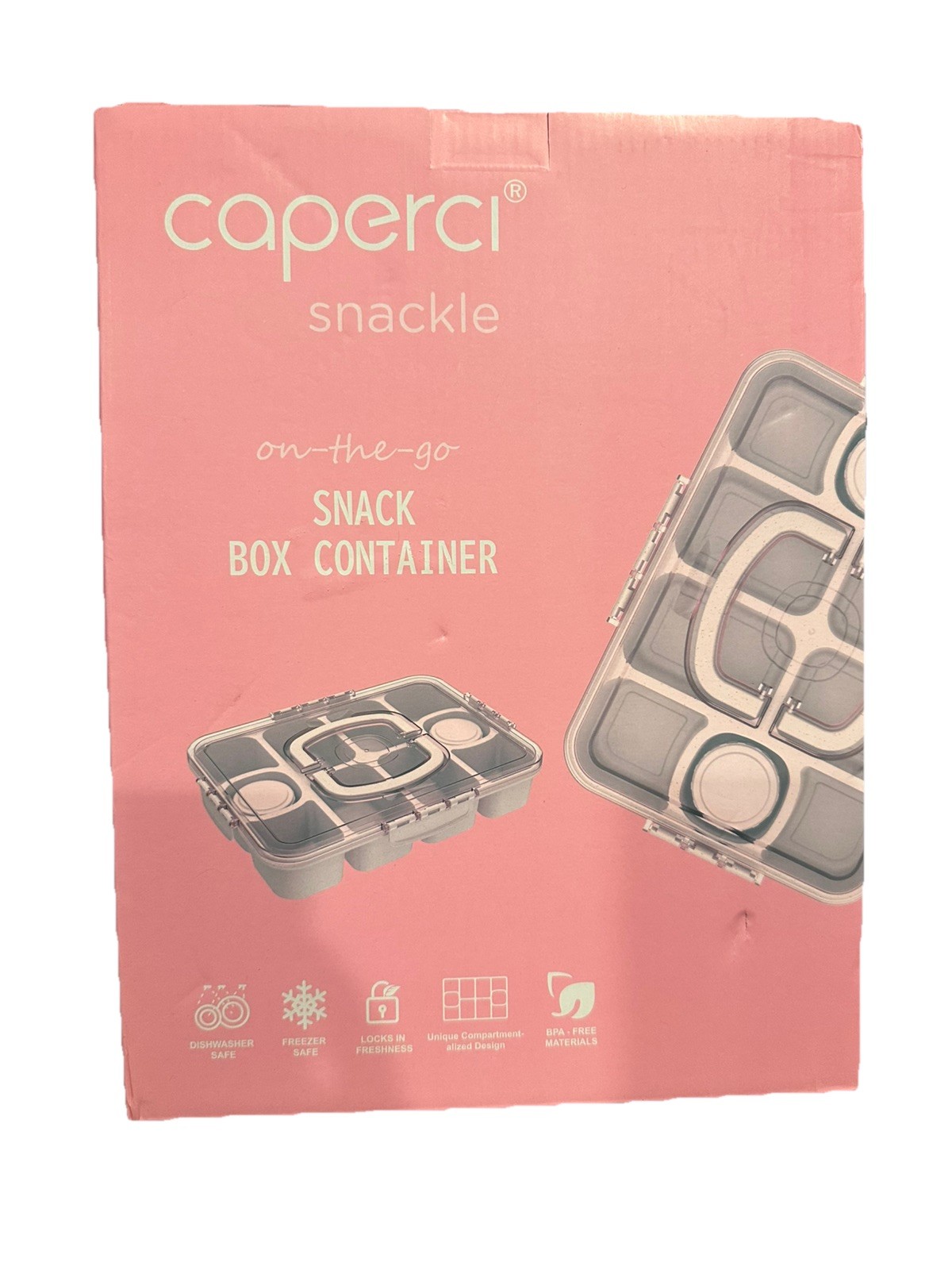 Caperci Snack Box Container with Leak-Resistant Lid & Locking Clips