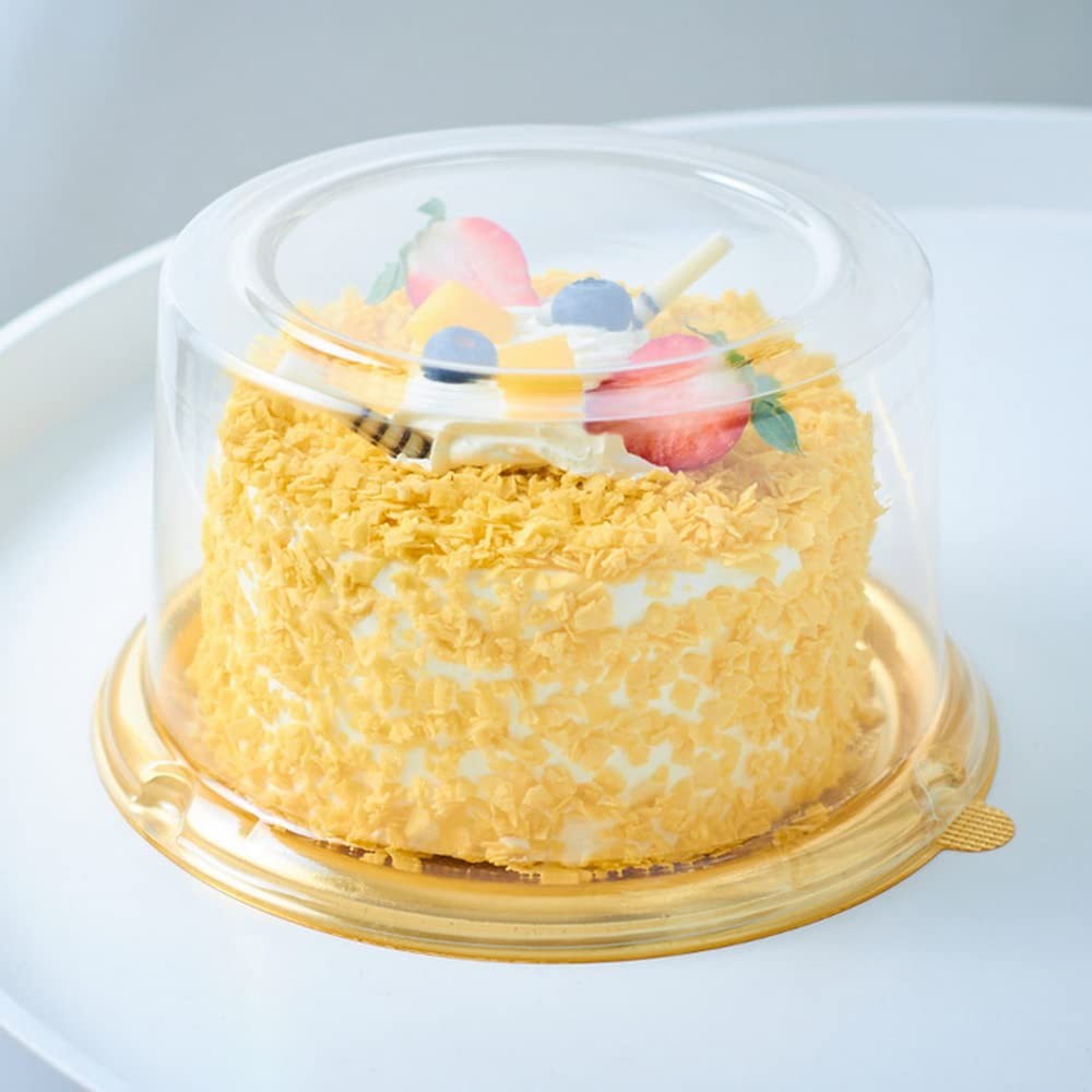 30 Sets Cake Box – 5-1/4 Inch in Diameter X 3-1/4 Inch in Height Clear Plasti…