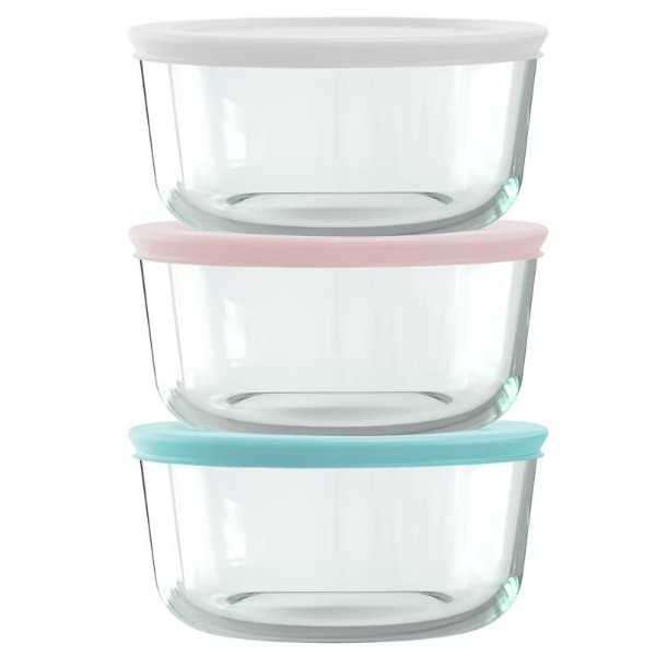 Simply Store® 6-pc 4-cup Round Glass Storage Set with Assorted Color Lids