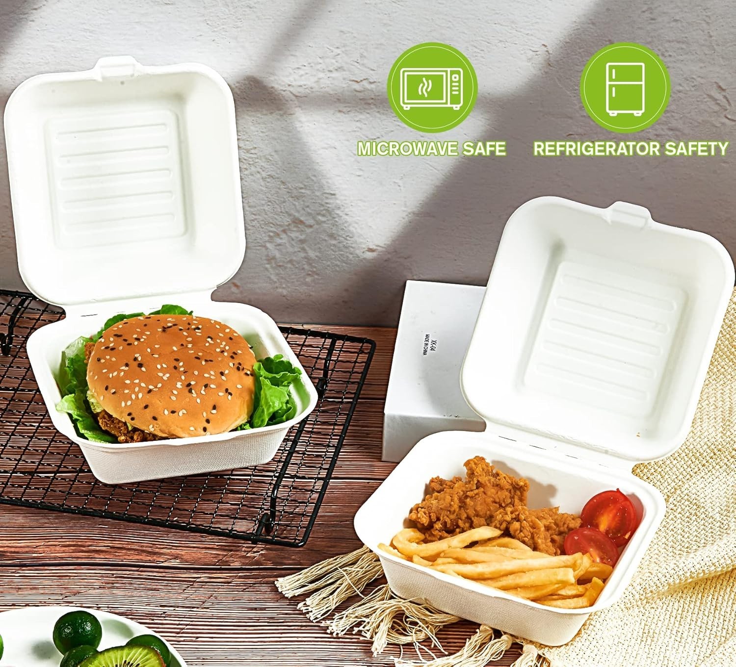 Versatile 200 Pack 6×6 Inch Compostable Take Out Boxes for Salads, Cakes & More