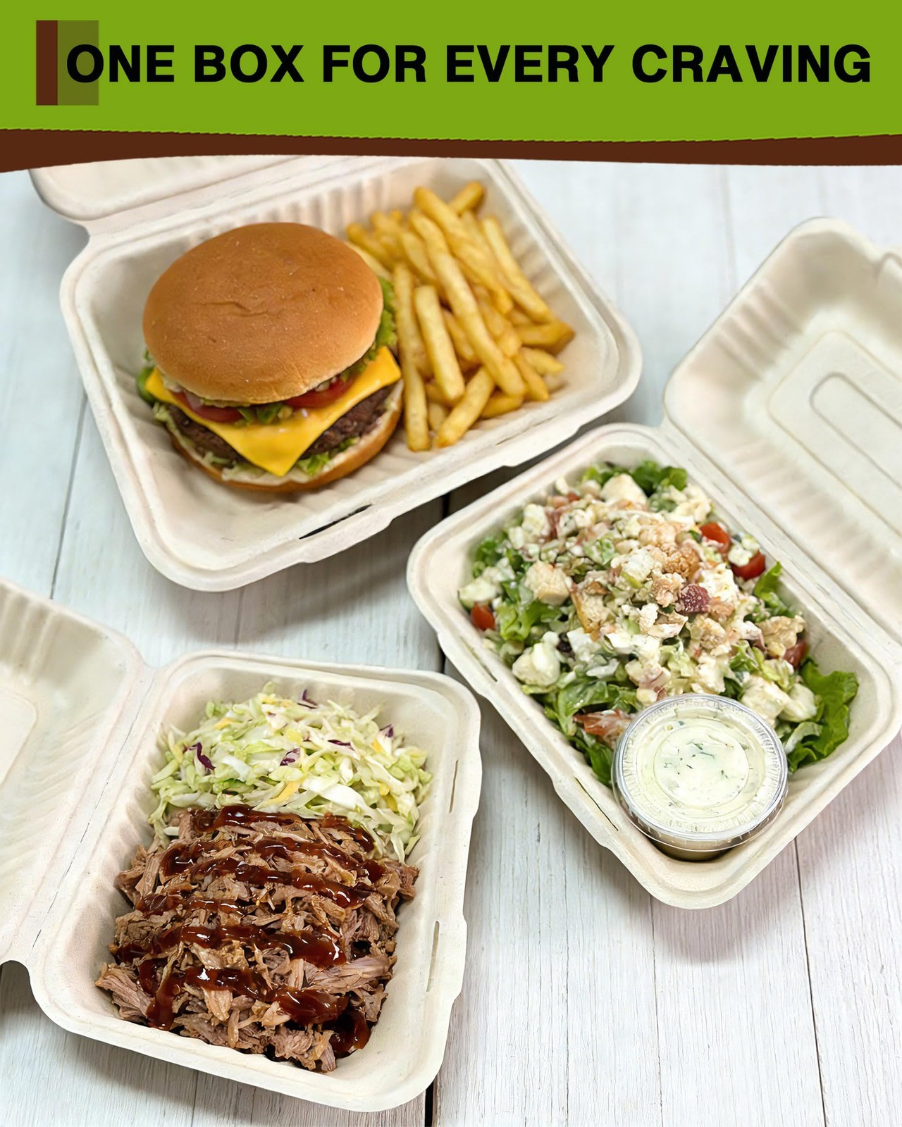 50 Pack 9×6 Inch Compostable Clamshell Containers, Biodegradable To Go Boxes …