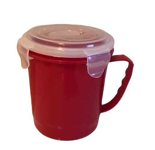 1 Microwave Soup Mug Vent Lid Plastic Bowl Container Food Storage Freezer