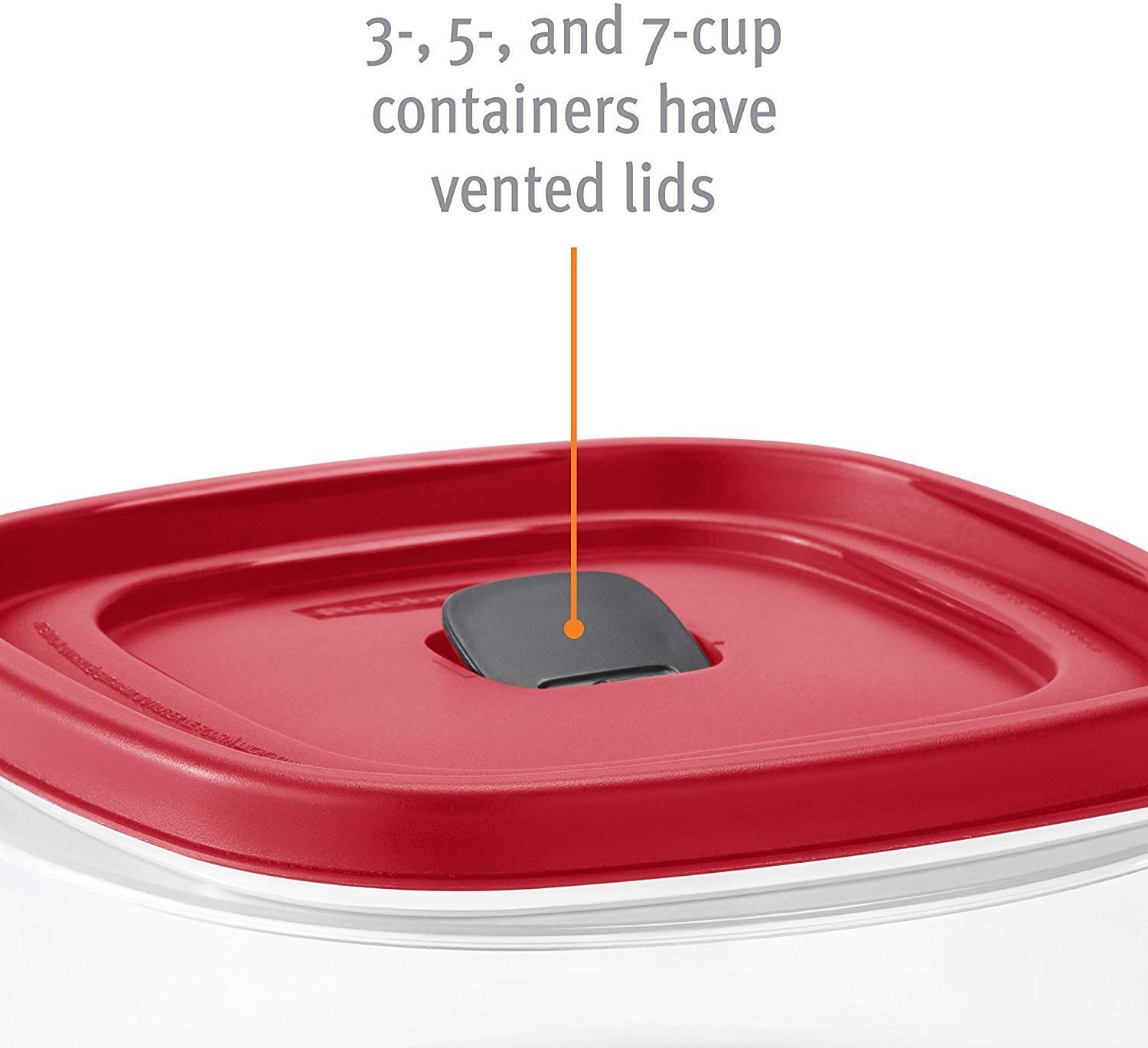 Rubbermaid Red Food Storage Containers with Easy Find Lids 3 Pack 5 Cup BPA Free