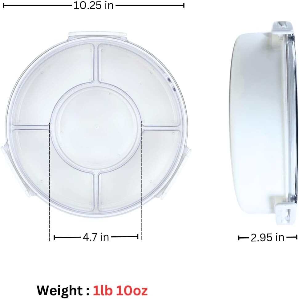 Open Box, 2pc Lustroware Airtight Removable Divided Platter Serving Tray