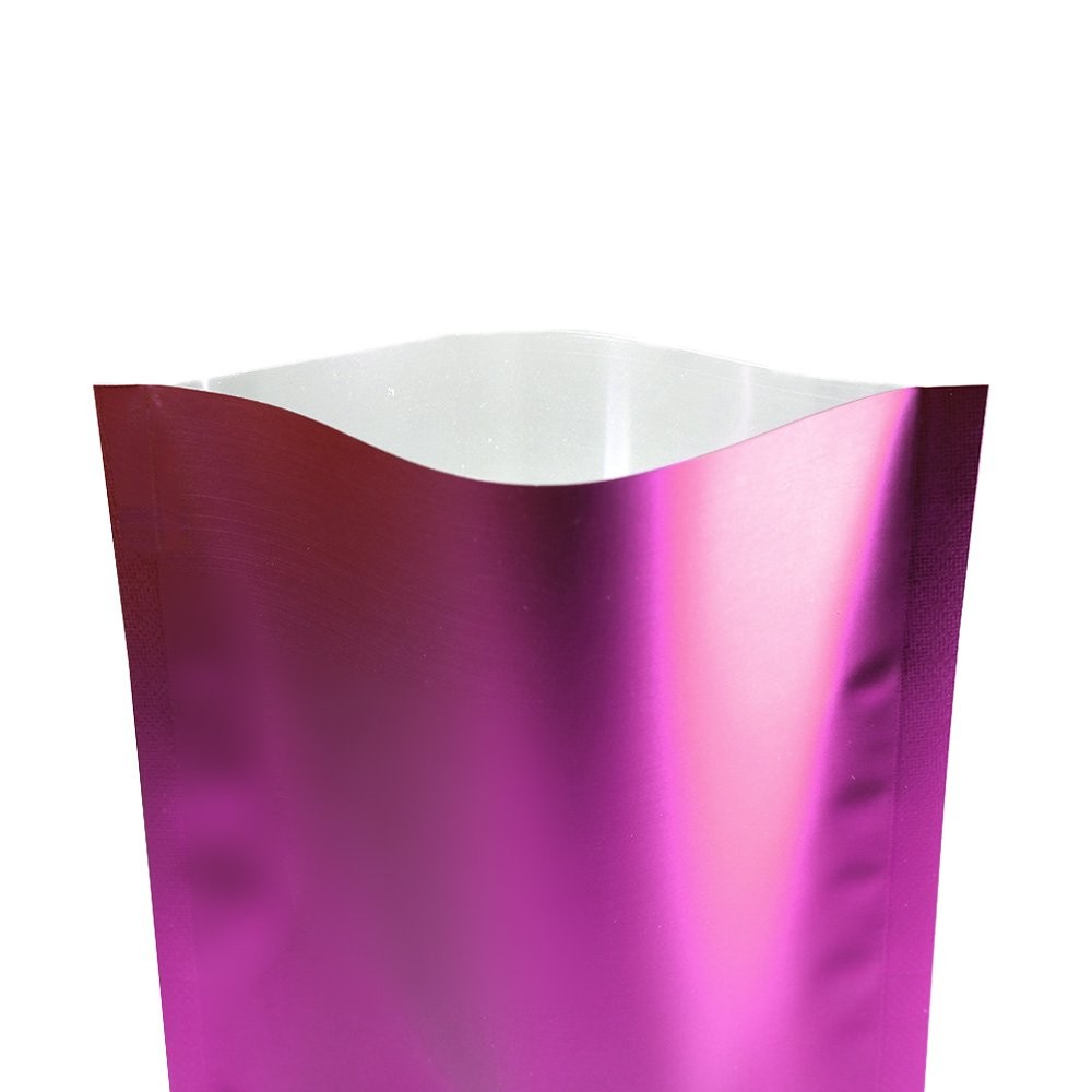 100 PCS Rose Clear Open Top Colored Metallic Mylar Bag Fits 2.8×3.9 Inch