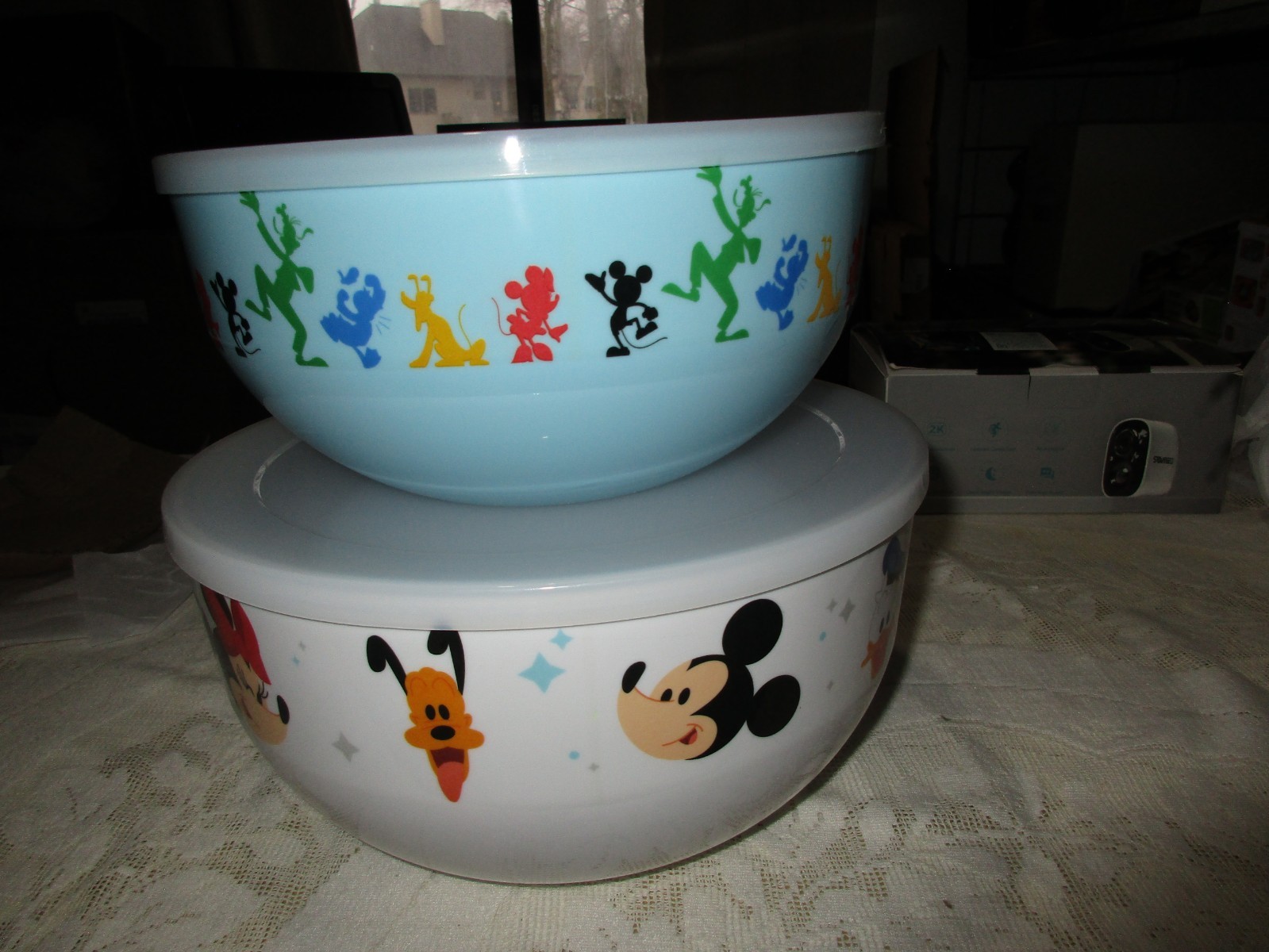 Disney Mouse Wares Character Bowls Set of Two with Lids