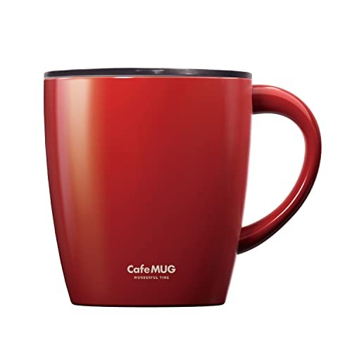 Asvel Stainless Steel Vacuum Insulated Mug Map 11.2 fl oz (330 ml) Red