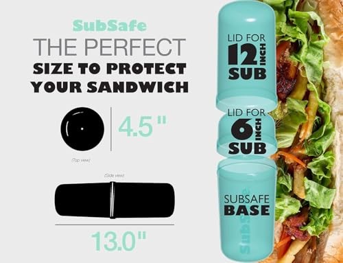 SubSafe 3-Piece Sub Sandwich Container, Charcoal Grey