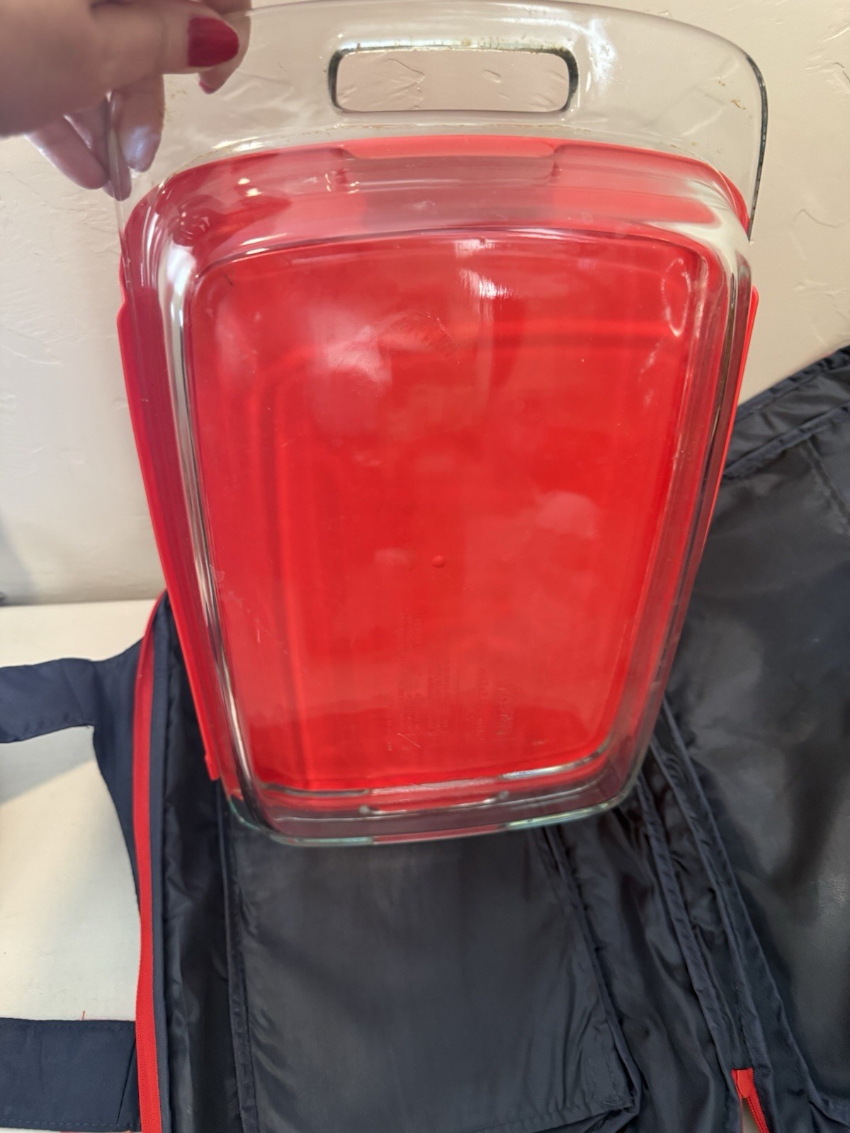 3-QT Pyrex Glass Food Storage Container Carrier Bag Bakeware Dish Cold Hot Pack