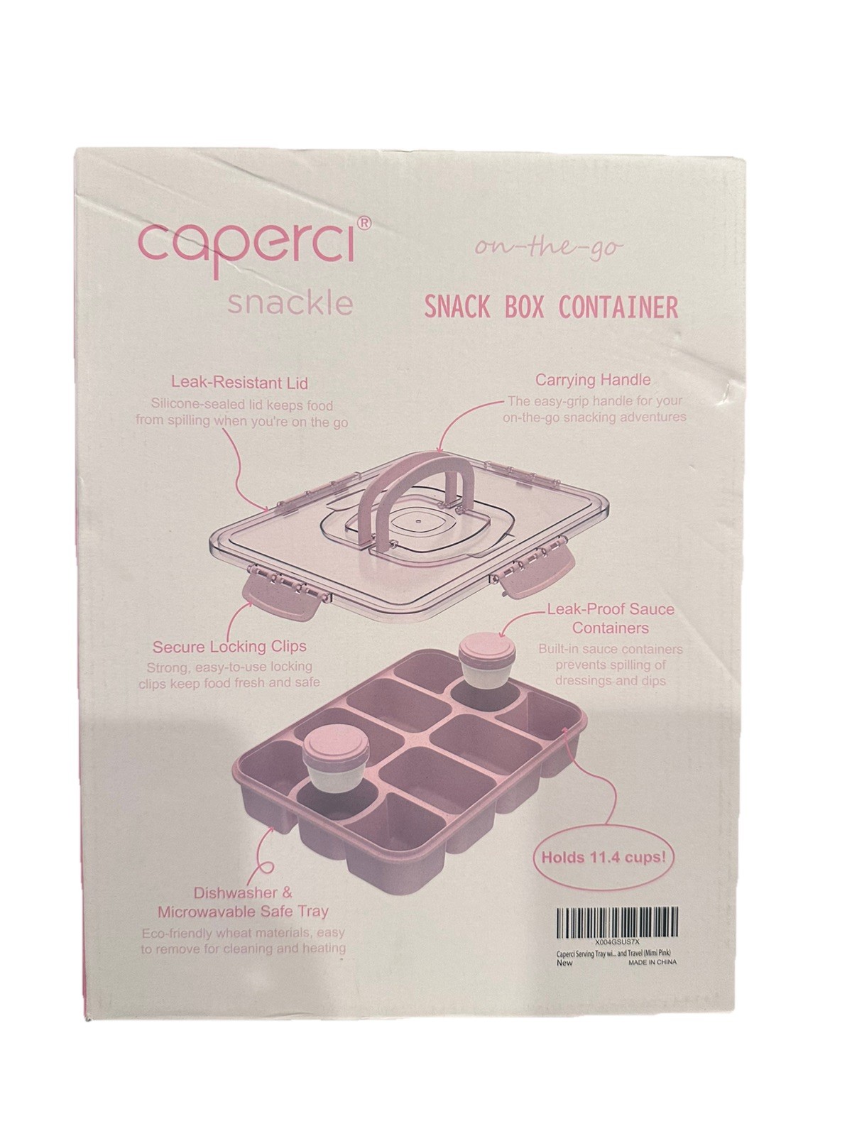 Caperci Snack Box Container with Leak-Resistant Lid & Locking Clips
